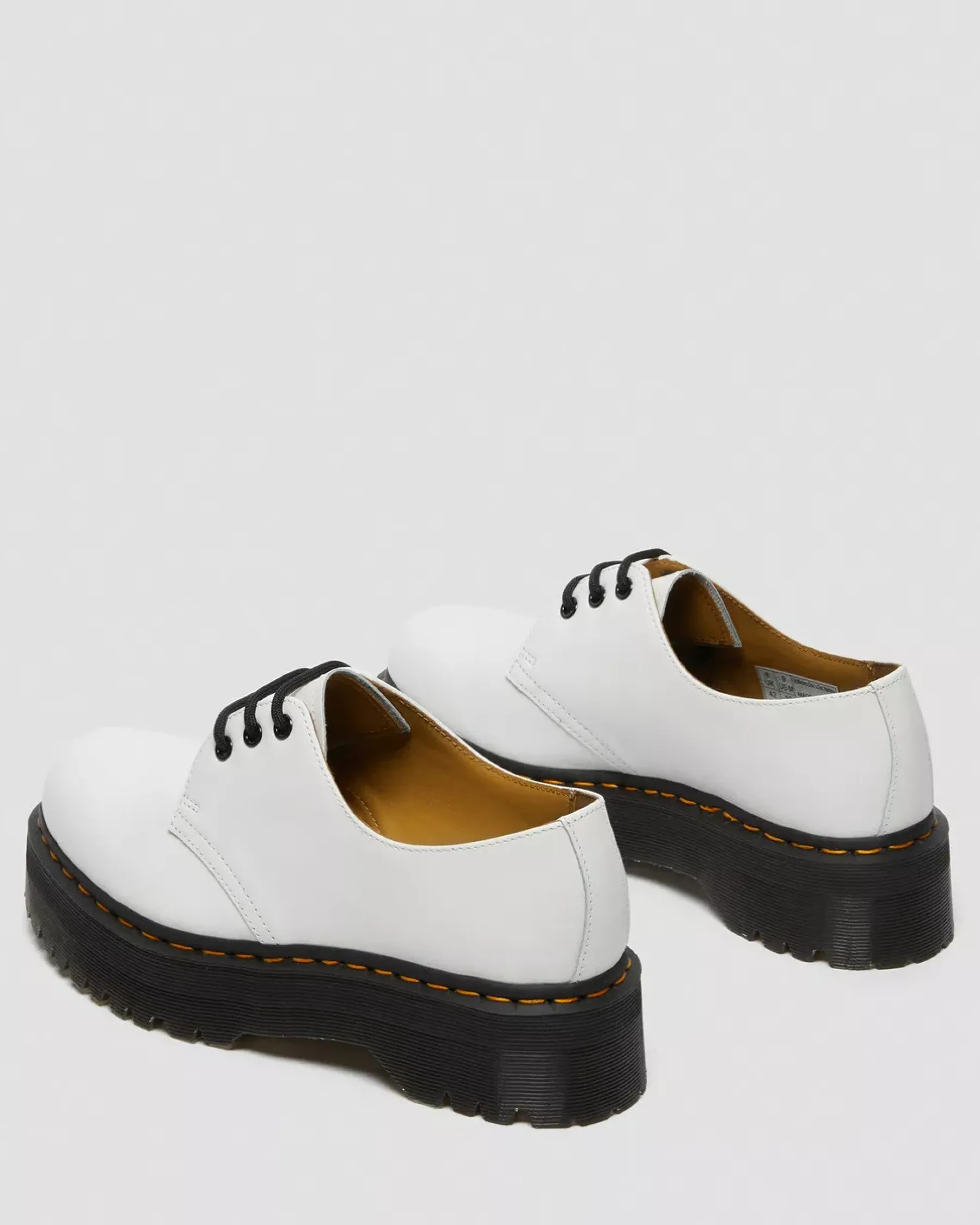 Sale|Platform Shoes>Dr. Martens 1461 Smooth Leather Platform Shoes White — Polished Smooth
