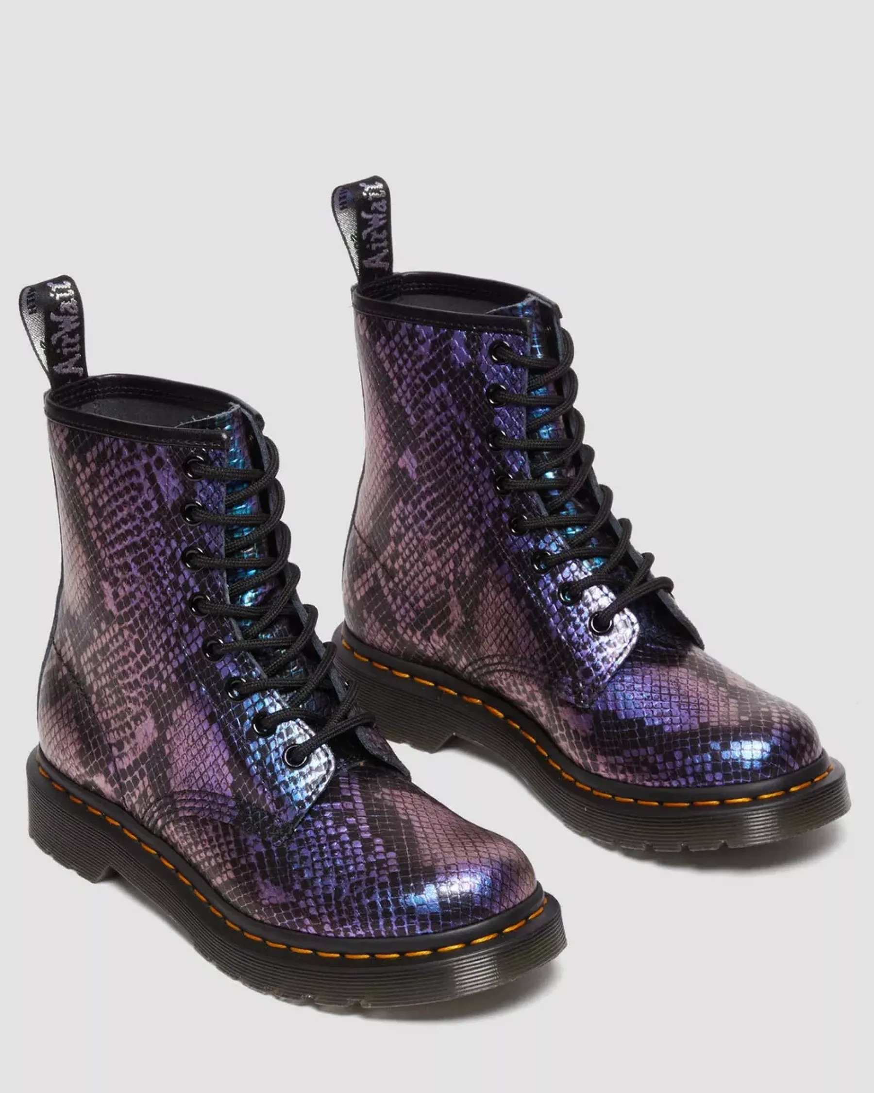 Sale|Originals>Dr. Martens 1460 Snake Print Emboss Leather Lace Up Boots BLACK+MULTI — Viper Croc Emboss