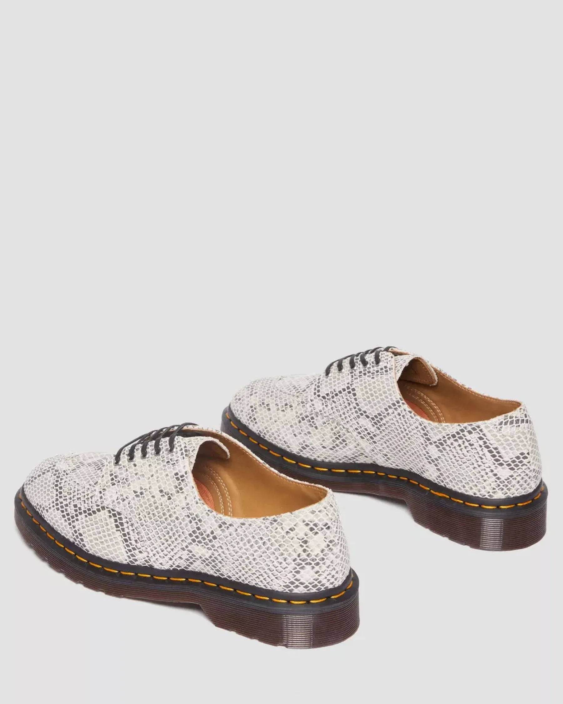 Sale|Shoes>Dr. Martens 2046 Snake Print Suede Oxford Shoes Sand+Black — Python Print Suede