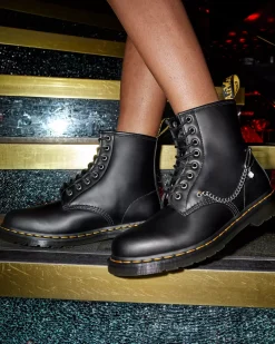 Sale|Sale>Dr. Martens 1460 Swarovski Leather Lace Up Boots Black — Smooth Leather