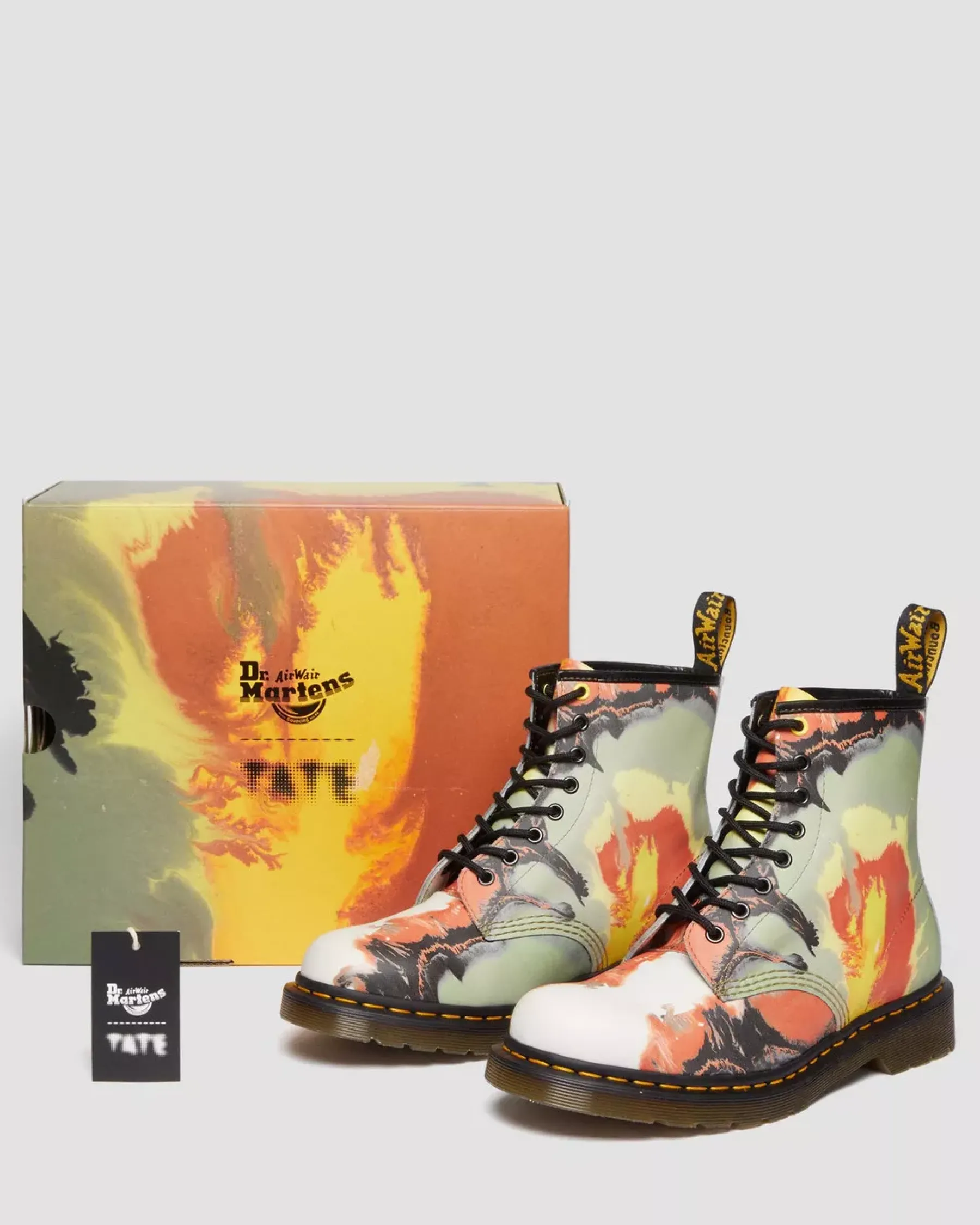 Originals|Ankle Boots>Dr. Martens 1460 Tate 'Volcanic Flare' Leather Lace Up Boots Multi — Backhand