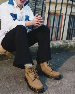Originals|Ankle Boots>Dr. Martens 101 Tumbled Nubuck Leather Ankle Boots Savannah Tan — Tumbled Nubuck