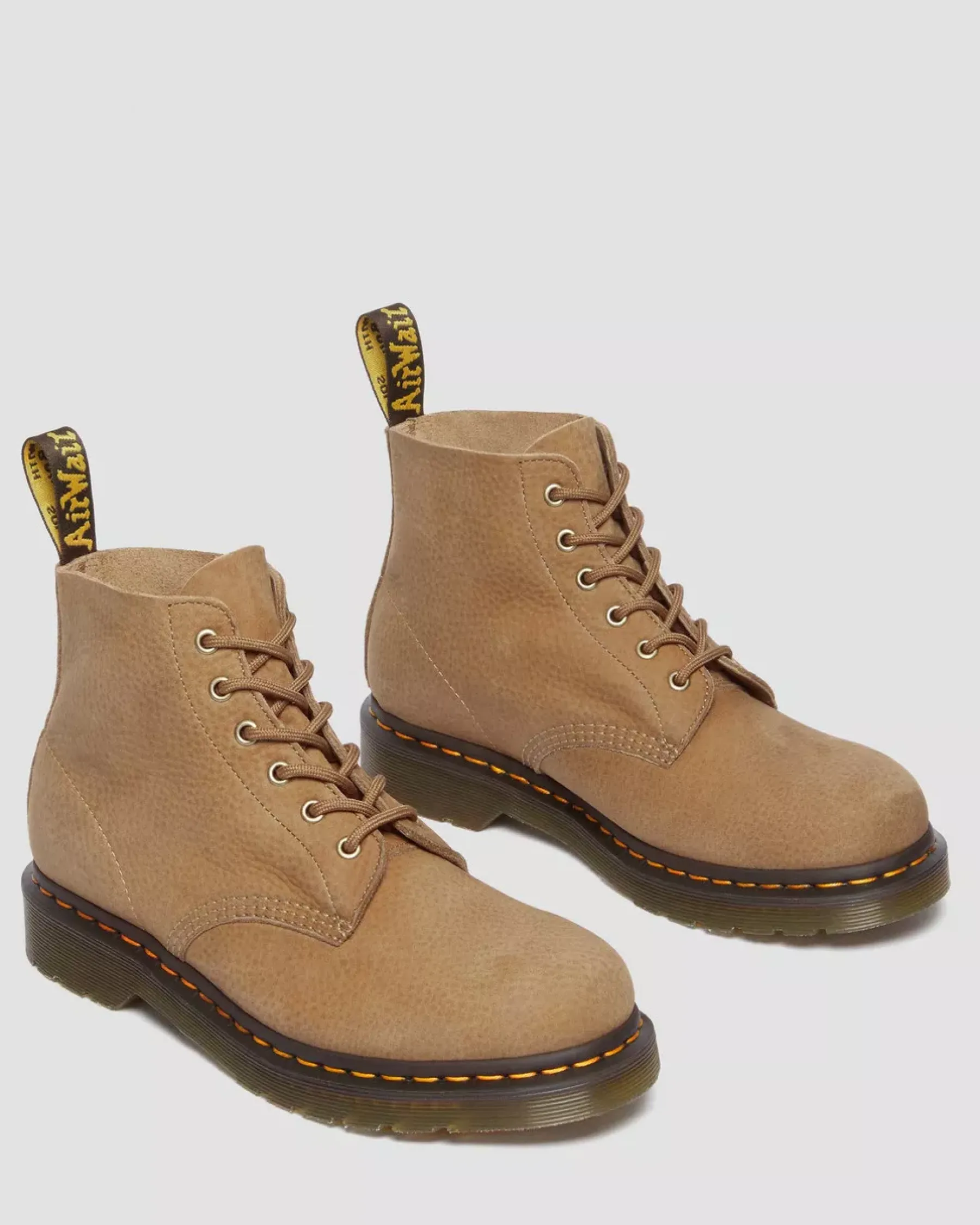 Originals|Ankle Boots>Dr. Martens 101 Tumbled Nubuck Leather Ankle Boots Savannah Tan — Tumbled Nubuck
