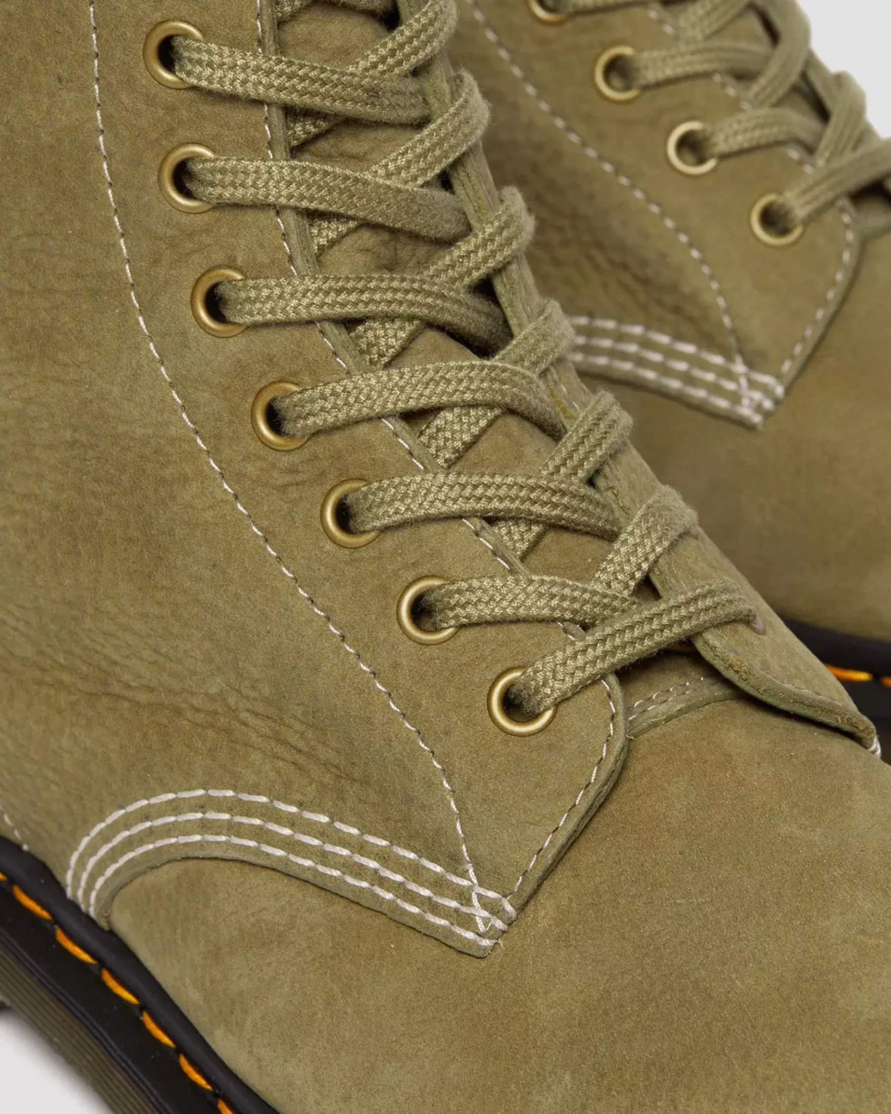 Originals|Ankle Boots>Dr. Martens 1460 Tumbled Nubuck Leather Lace Up Boots Muted Olive — Tumbled Nubuck