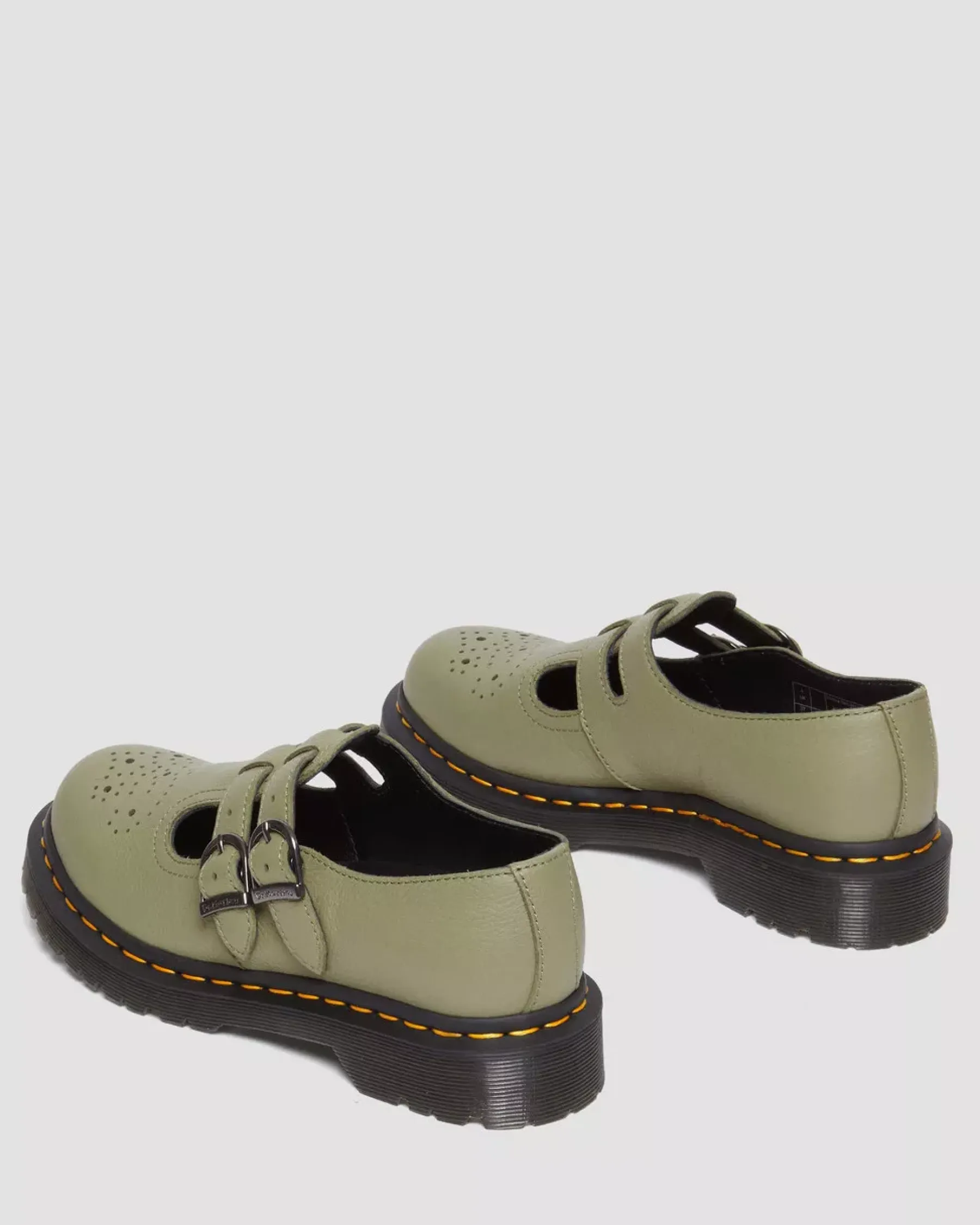 Originals|Mary Janes>Dr. Martens 8065 Virginia Leather Mary Jane Shoes Muted Olive — Virginia