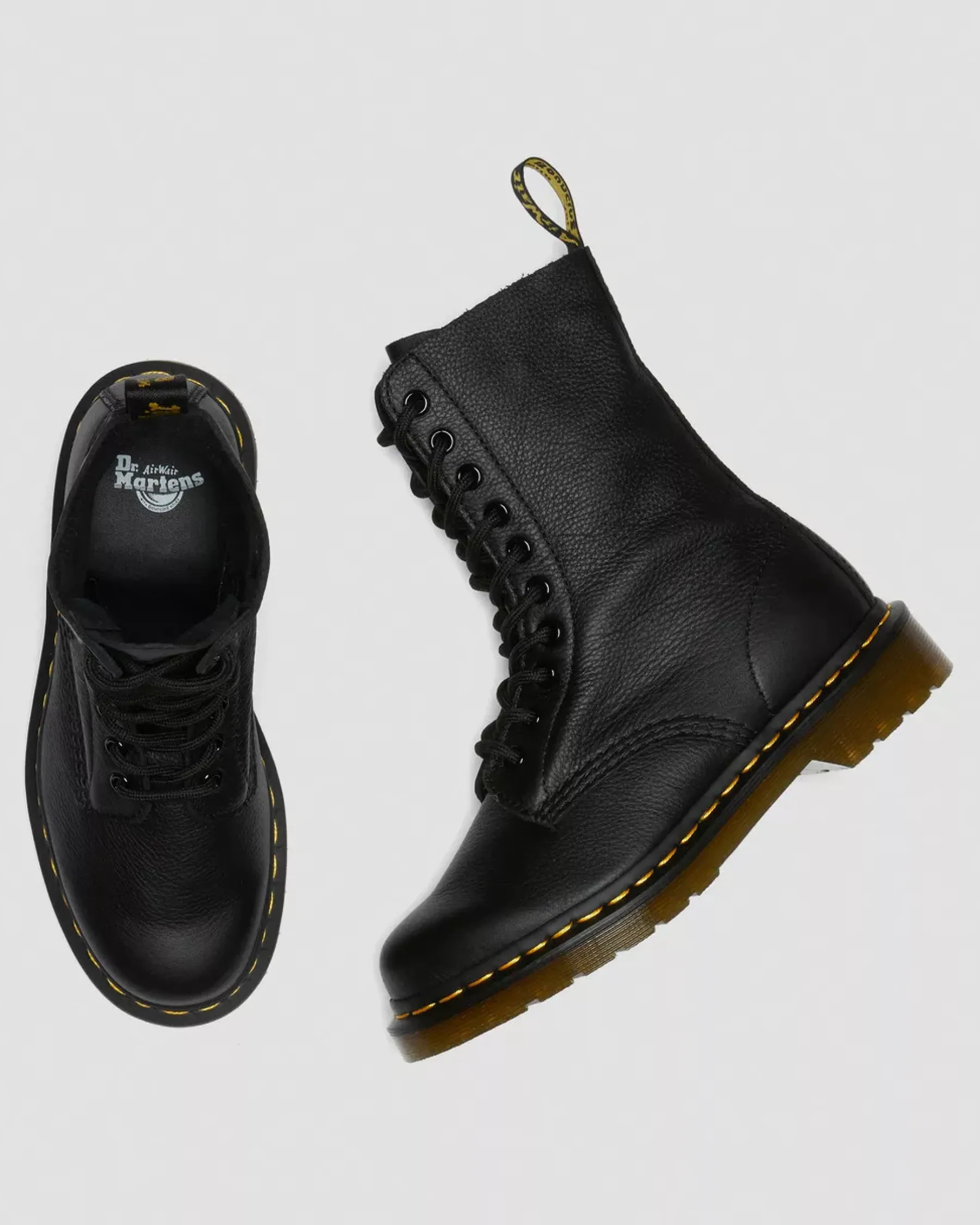 Originals|Boots>Dr. Martens 1490 Virginia Leather Mid Calf Boots Black — Virginia