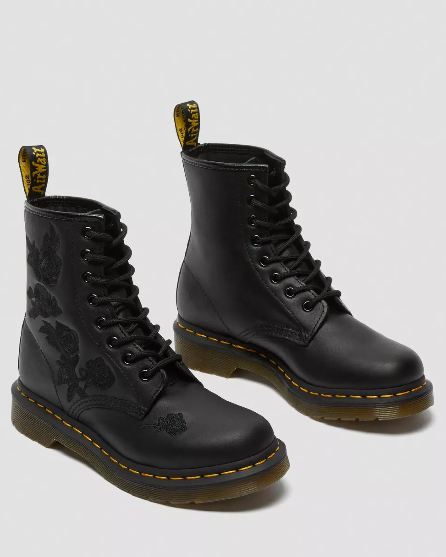 Originals|Ankle Boots>Dr. Martens 1460 Vonda Mono Women's Floral Boots Black — Softy T