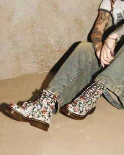 Originals|Ankle Boots>Dr. Martens 1460 Women's English Garden Leather Lace Up Boots Multi — Backhand