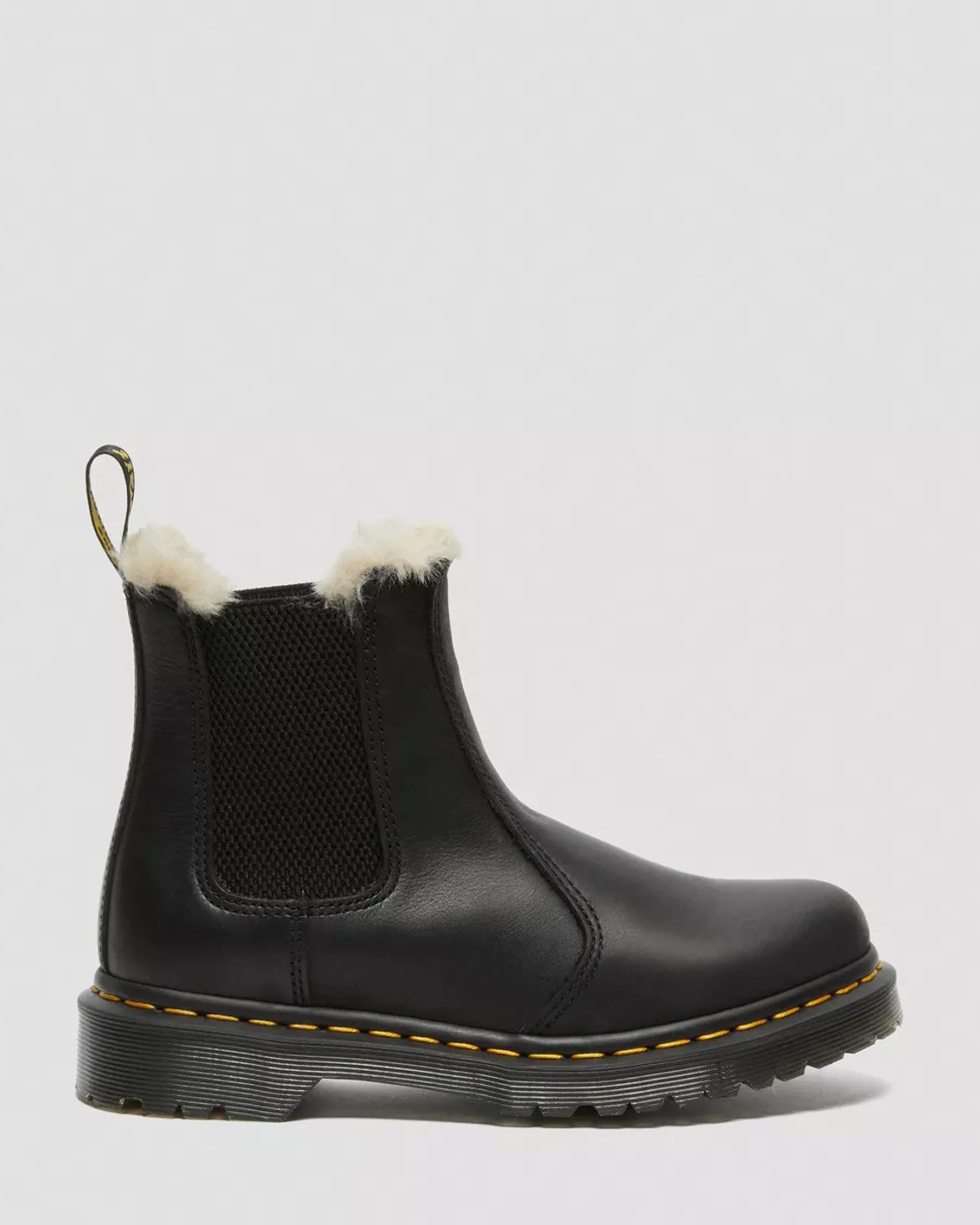 Bestsellers|Chelsea Boots>Dr. Martens 2976 Women's Faux Fur Lined Chelsea Boots Black — Burnished Wyoming