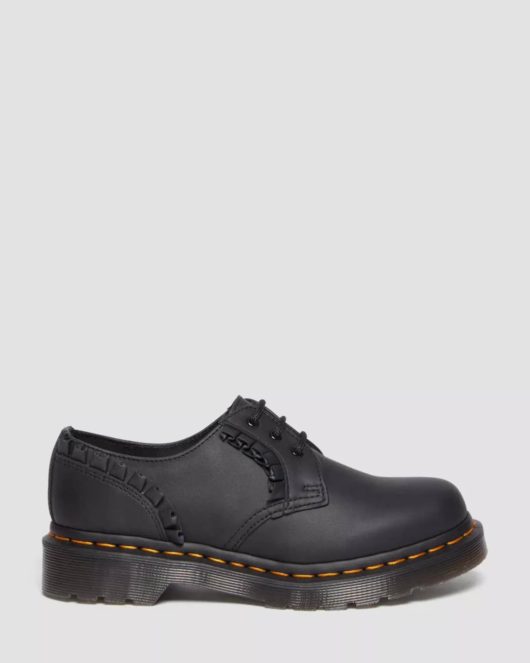 Sale>Dr. Martens 1461 Women's Frill Nappa Leather Oxford Shoes Black — Nappa Leather