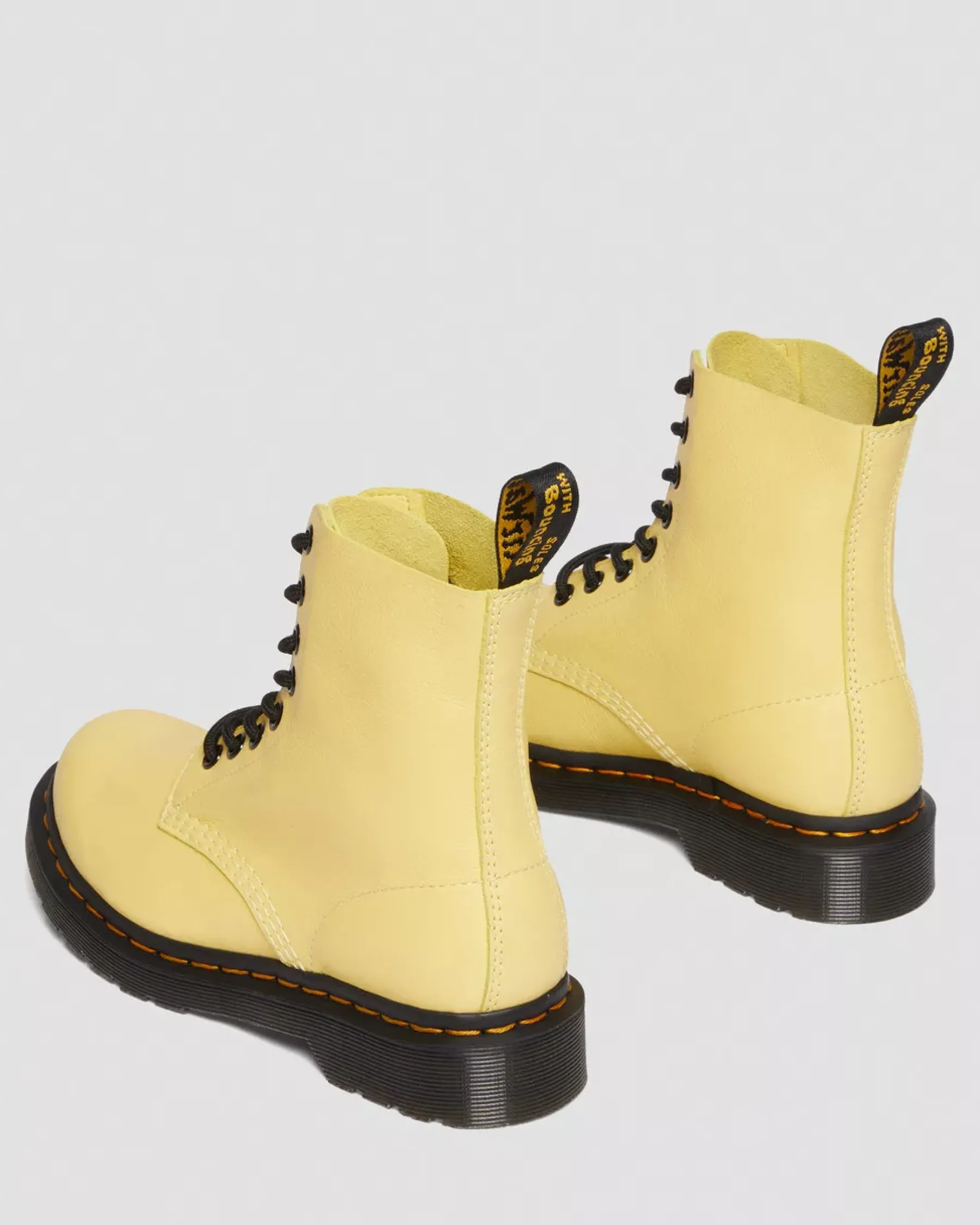 Sale|Originals>Dr. Martens 1460 Women's Pascal Black Eyelet Lace Up Boots Lemon Yellow — Virginia