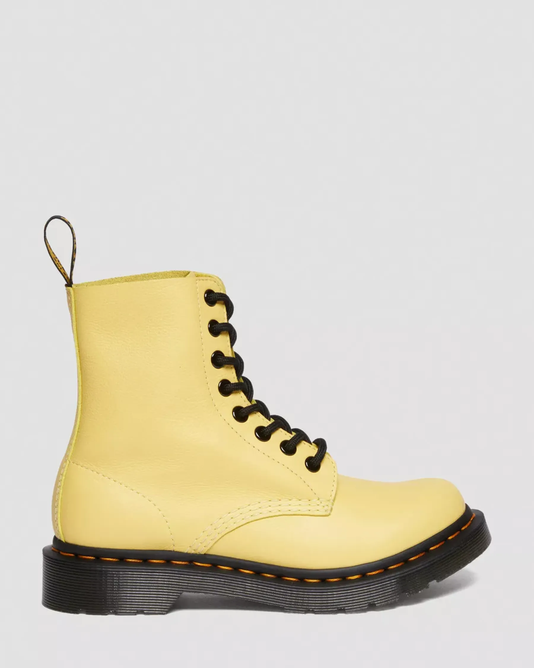 Sale|Originals>Dr. Martens 1460 Women's Pascal Black Eyelet Lace Up Boots Lemon Yellow — Virginia