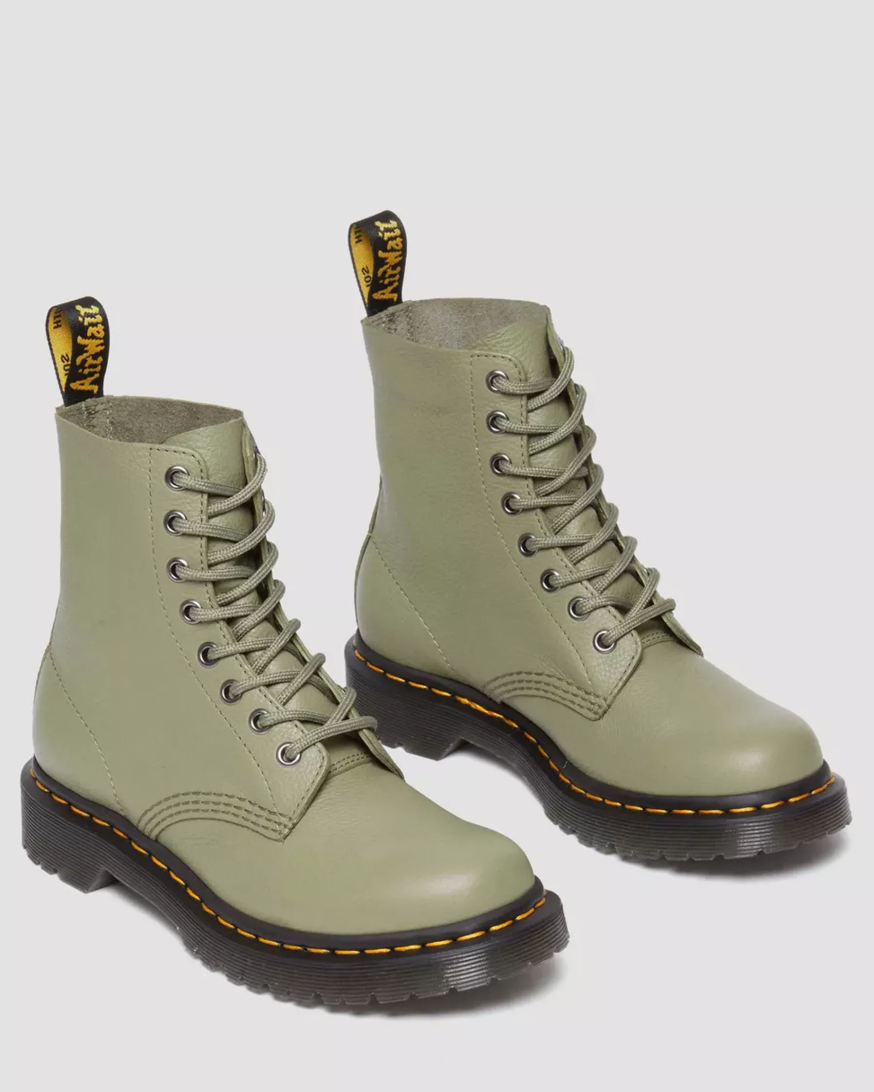 Originals|Ankle Boots>Dr. Martens 1460 Women's Pascal Virginia Leather Boots Muted Olive — Virginia
