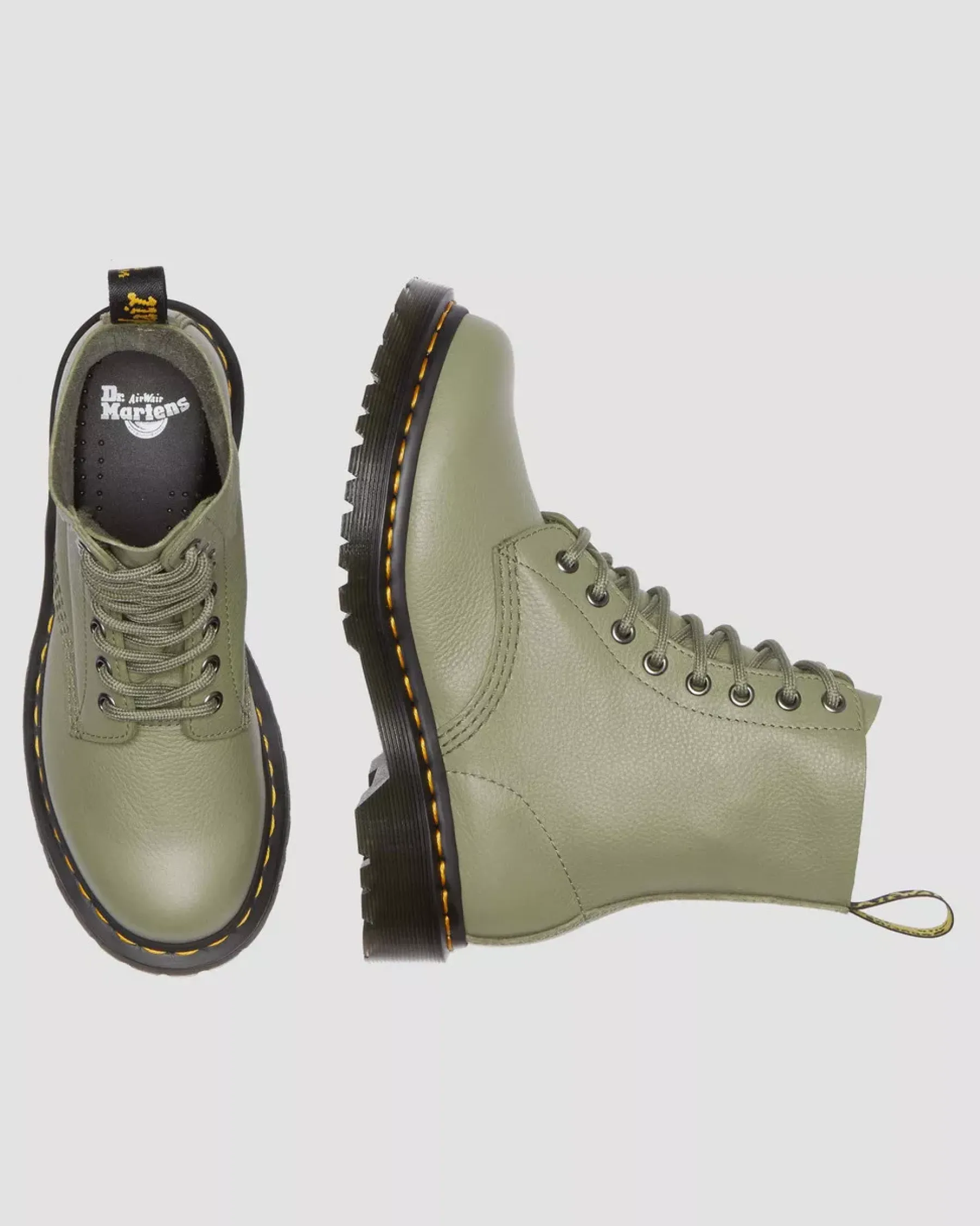 Originals|Ankle Boots>Dr. Martens 1460 Women's Pascal Virginia Leather Boots Muted Olive — Virginia