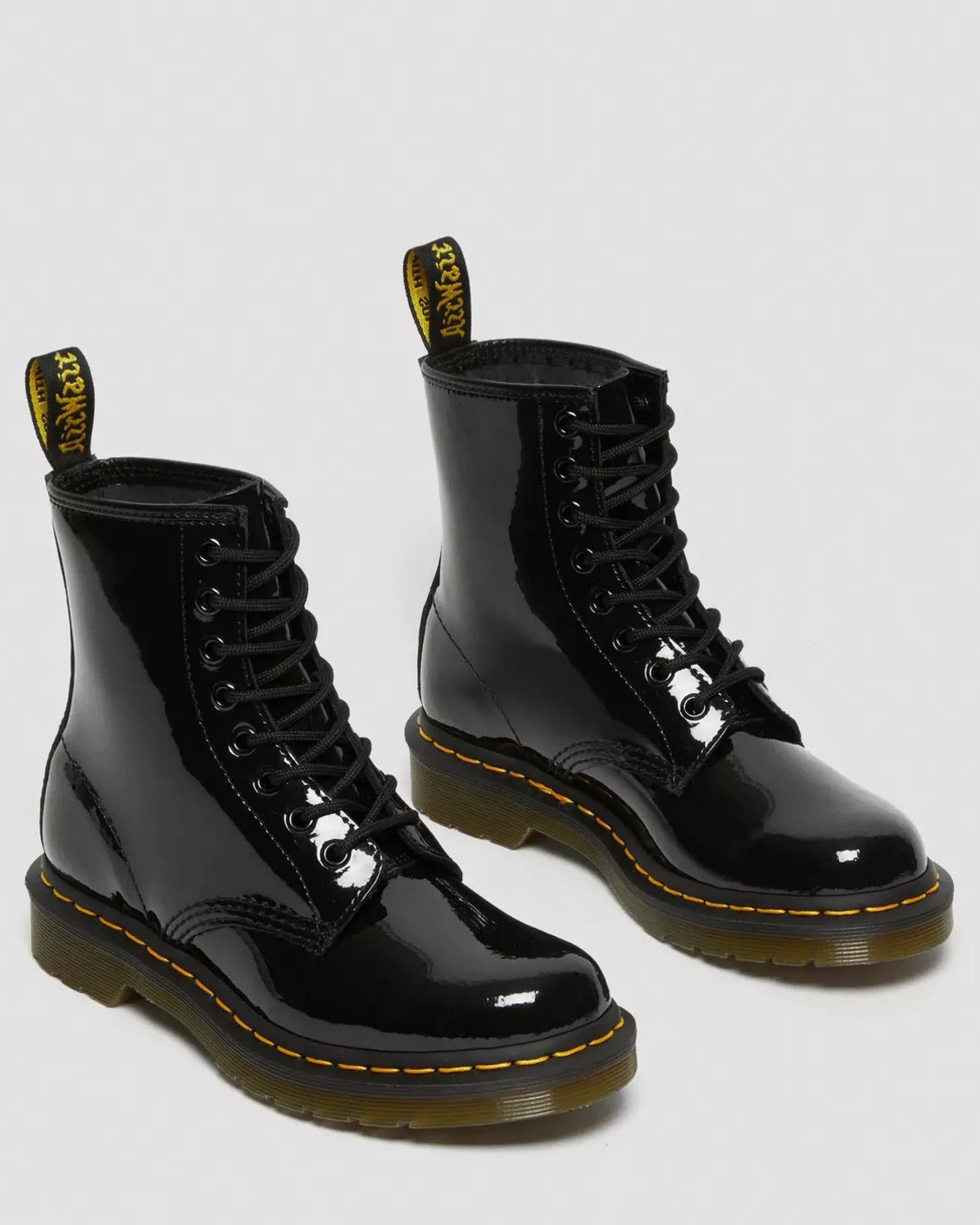 Originals|Ankle Boots>Dr. Martens 1460 Women's Patent Leather Lace Up Boots Black — Patent Leather