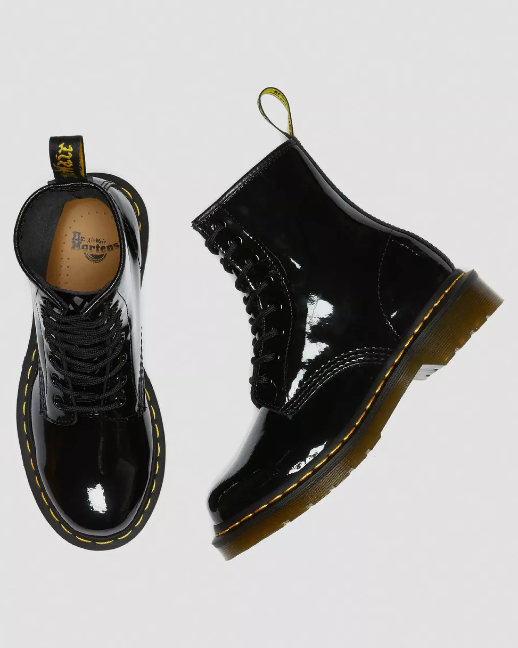 Originals|Ankle Boots>Dr. Martens 1460 Women's Patent Leather Lace Up Boots Black — Patent Leather
