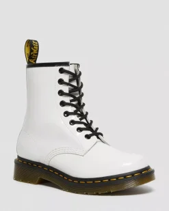 Sale|Originals>Dr. Martens 1460 Women's Patent Leather Lace Up Boots White — Patent Leather