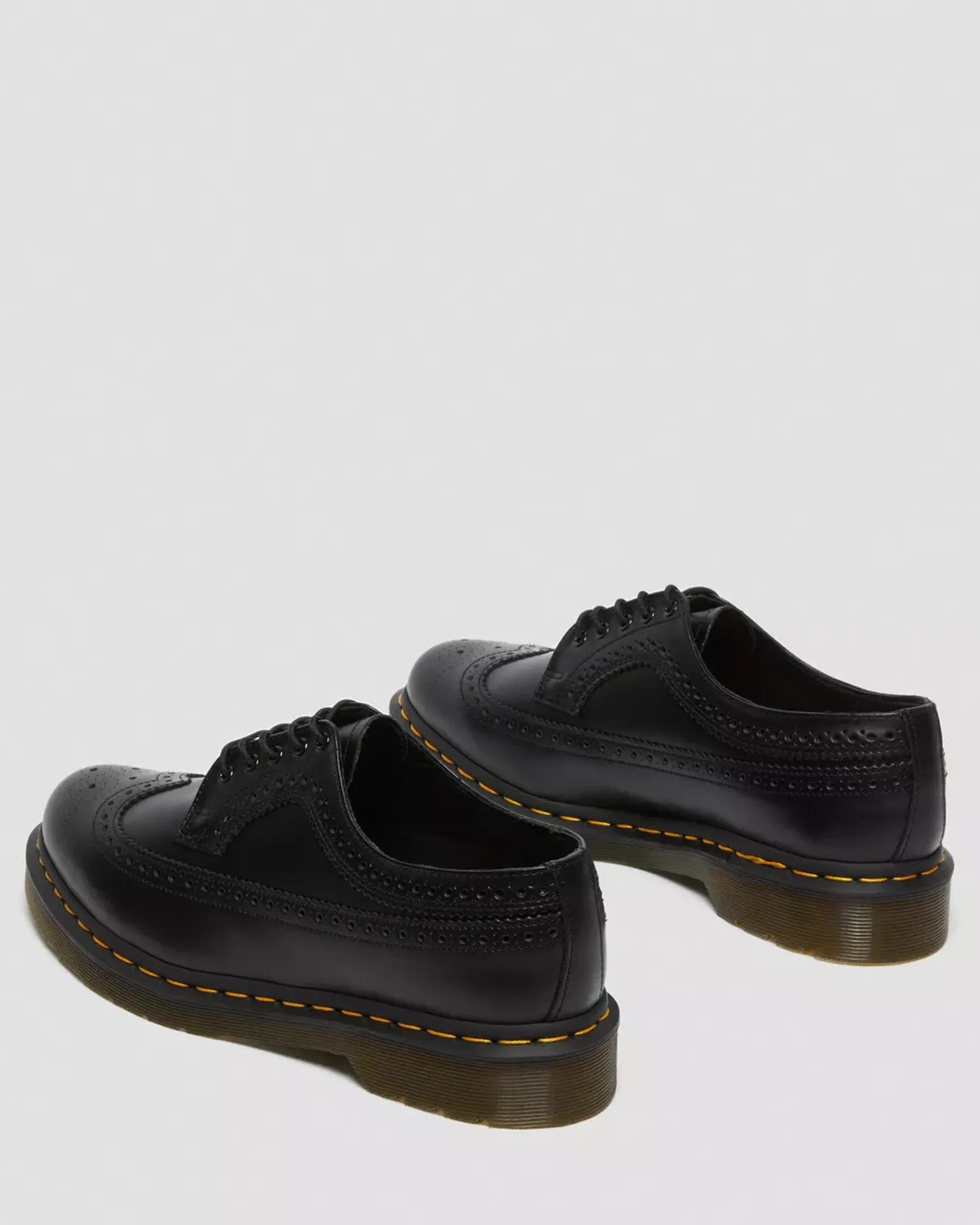 Originals|Shoes>Dr. Martens 3989 Yellow Stitch Smooth Leather Brogue Shoes Black — Smooth Leather