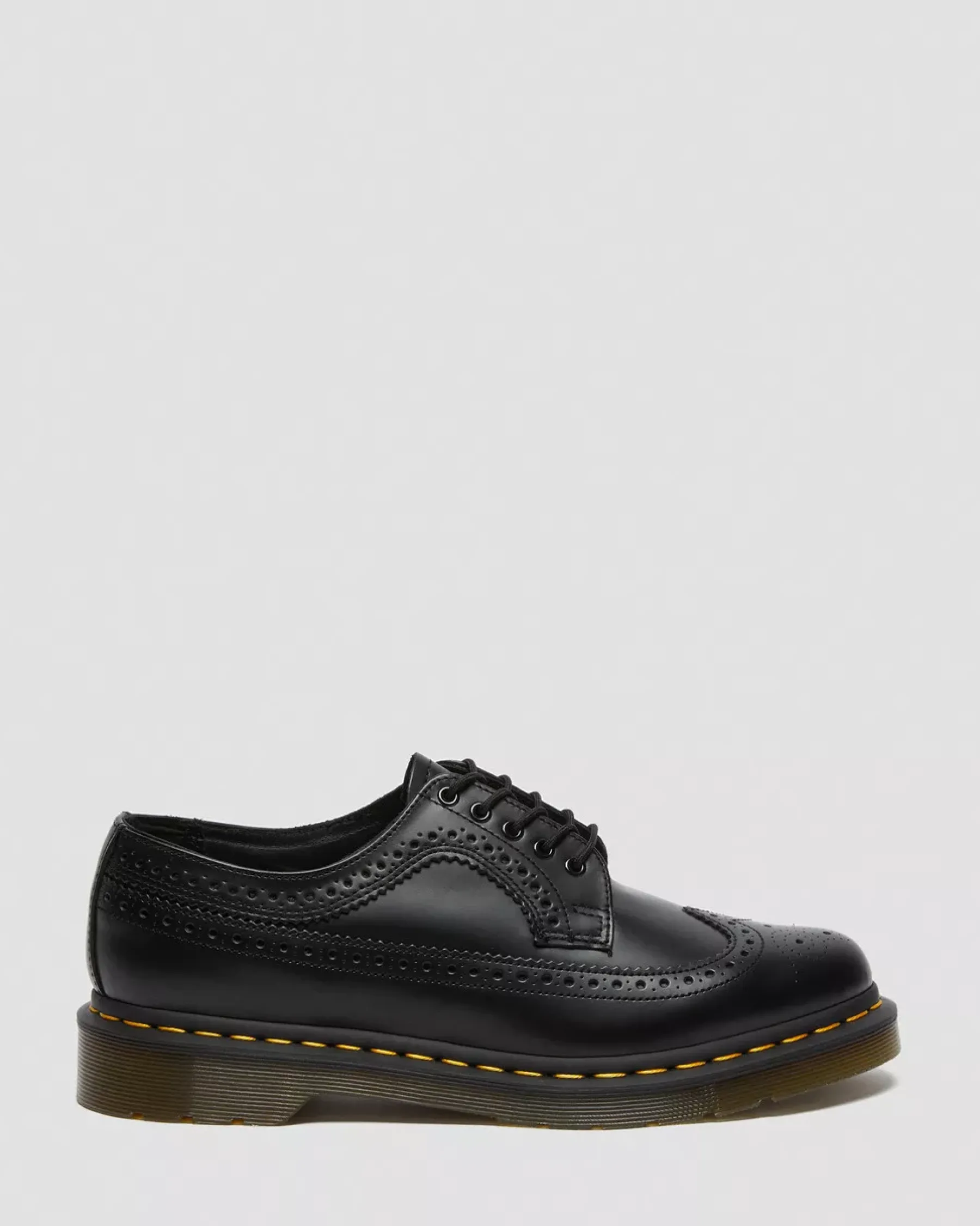 Originals|Shoes>Dr. Martens 3989 Yellow Stitch Smooth Leather Brogue Shoes Black — Smooth Leather