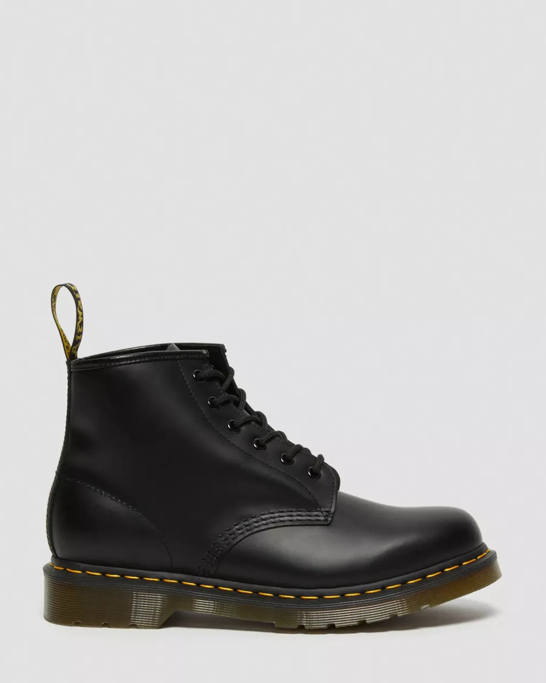 Originals|Ankle Boots>Dr. Martens 101 Yellow Stitch Smooth Leather Ankle Boots Black — Smooth Leather