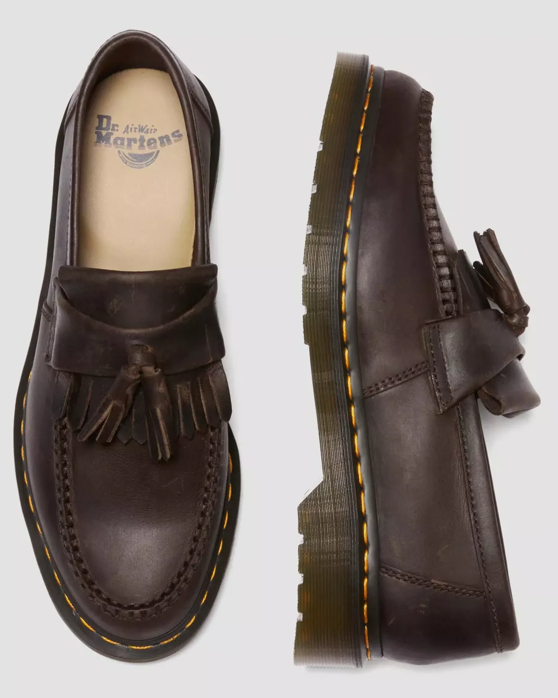Originals|Shoes>Dr. Martens Adrian Crazy Horse Leather Tassel Loafers Dark Brown — Crazy Horse