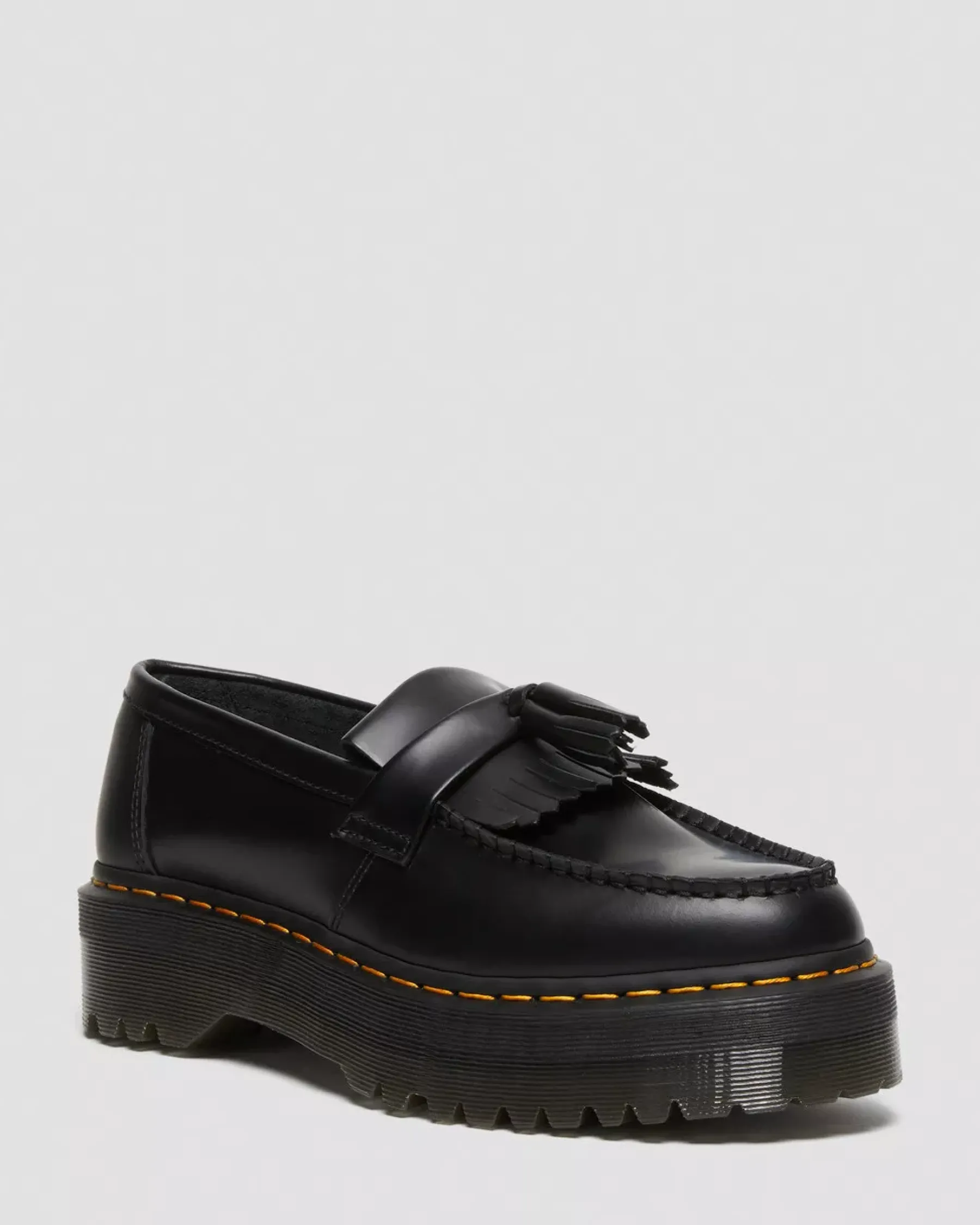 Originals|Platform Shoes>Dr. Martens Adrian Leather Platform Tassel Loafers Black — Smooth Leather