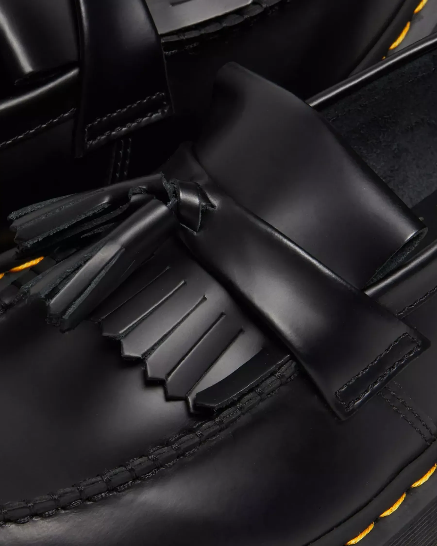 Originals|Platform Shoes>Dr. Martens Adrian Leather Platform Tassel Loafers Black — Smooth Leather