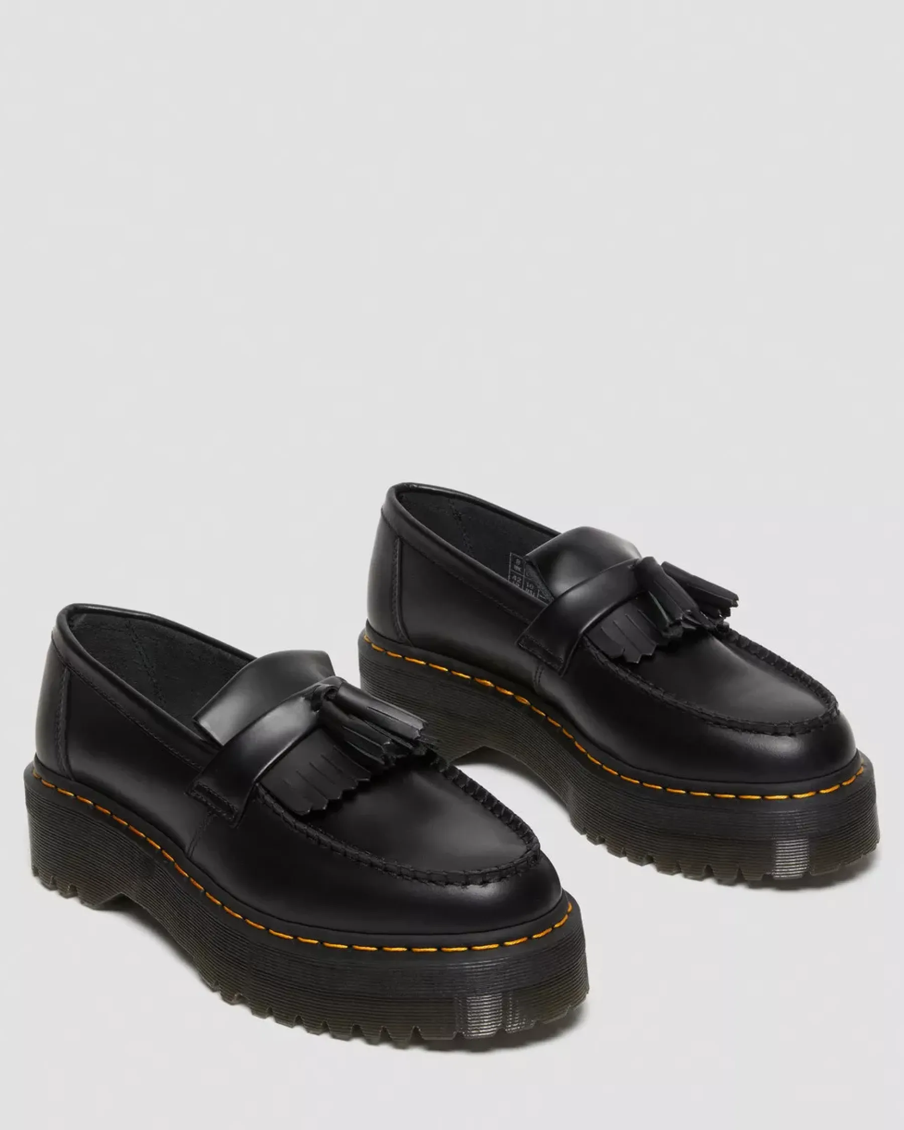 Originals|Platform Shoes>Dr. Martens Adrian Leather Platform Tassel Loafers Black — Smooth Leather