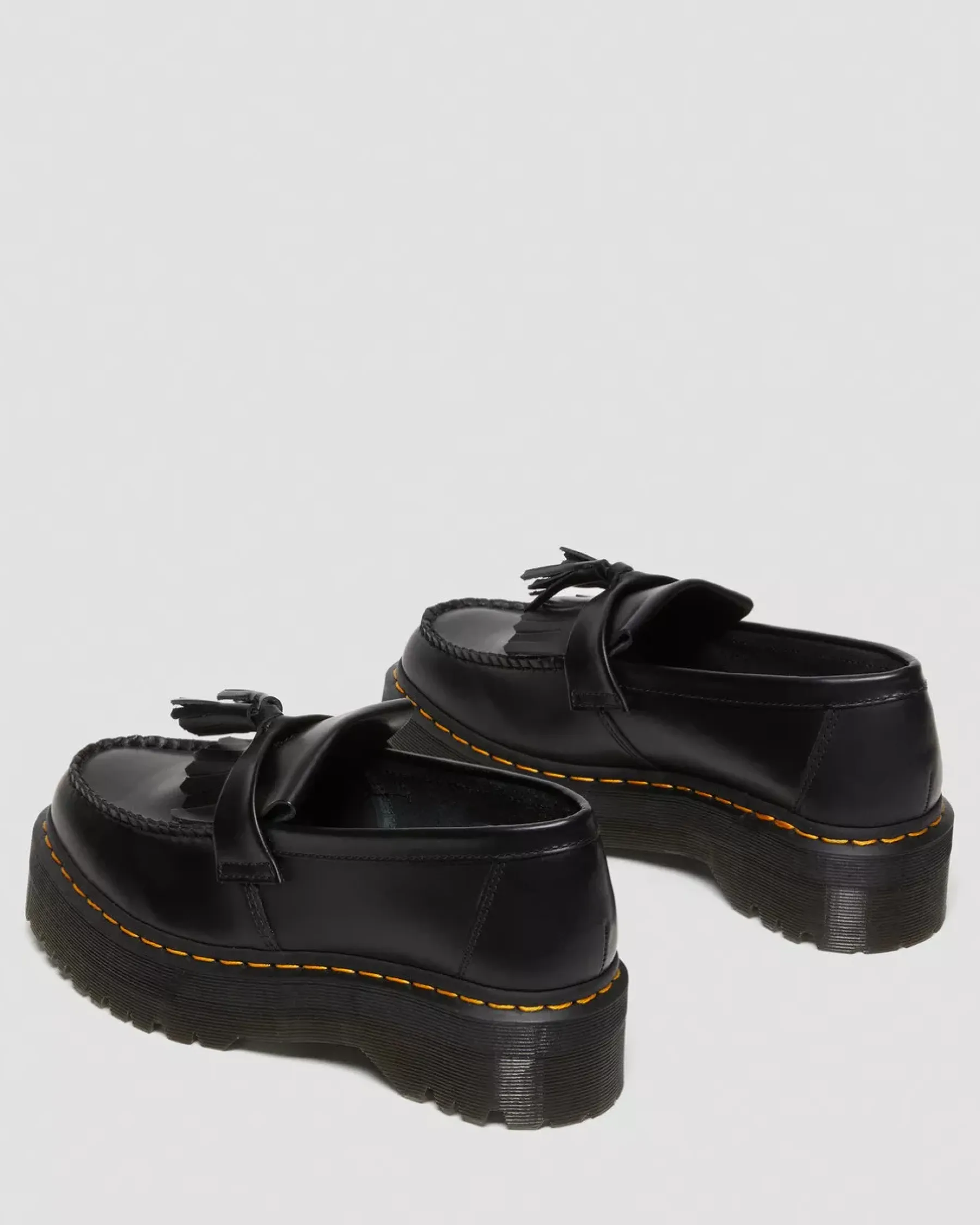 Originals|Platform Shoes>Dr. Martens Adrian Leather Platform Tassel Loafers Black — Smooth Leather
