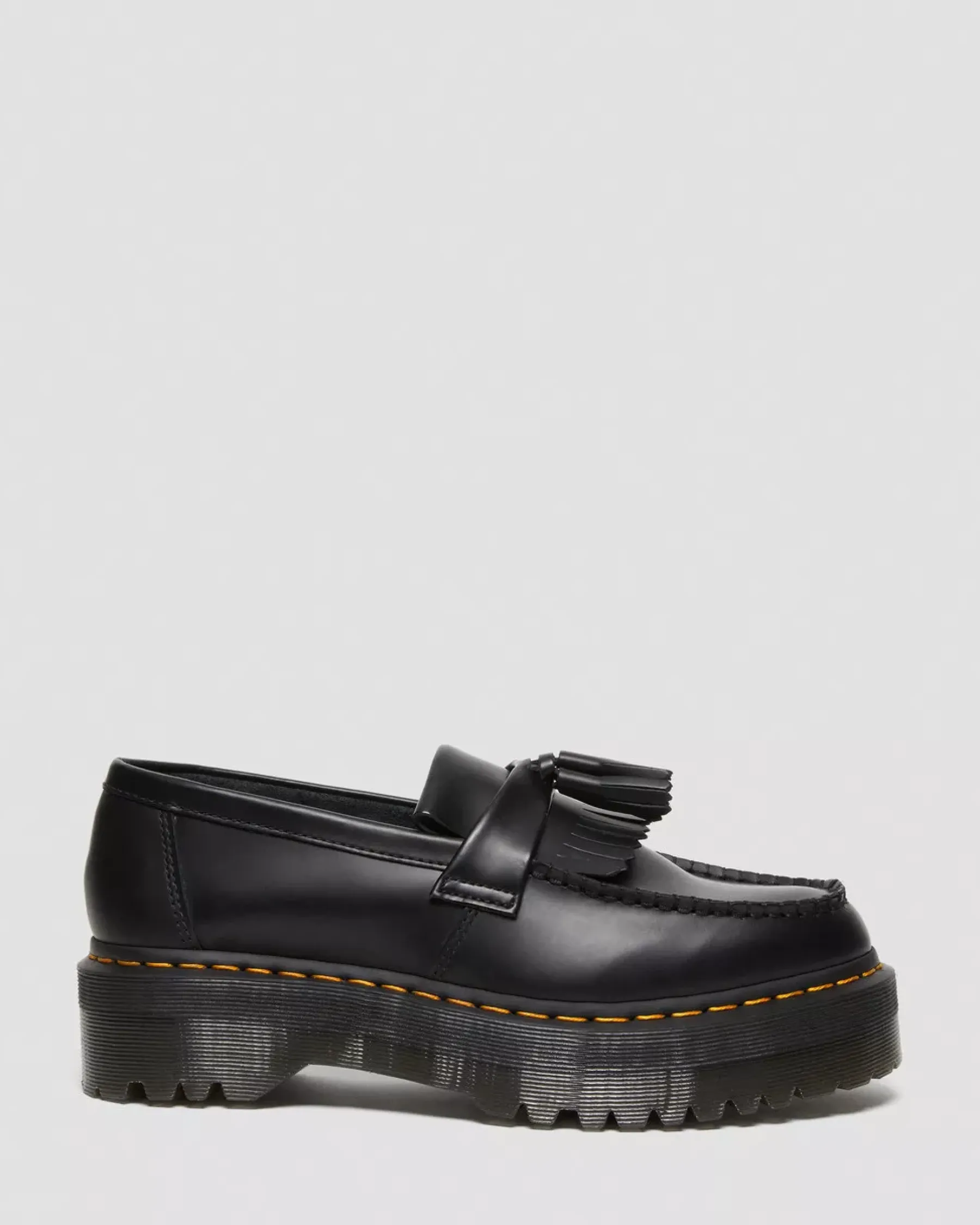 Originals|Platform Shoes>Dr. Martens Adrian Leather Platform Tassel Loafers Black — Smooth Leather