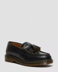 Originals|Shoes>Dr. Martens Adrian Made in England Quilon Leather Tassel Loafers Black — Quilon