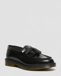 Originals|Bestsellers>Dr. Martens Adrian Smooth Leather Tassel Loafers Black — Polished Smooth