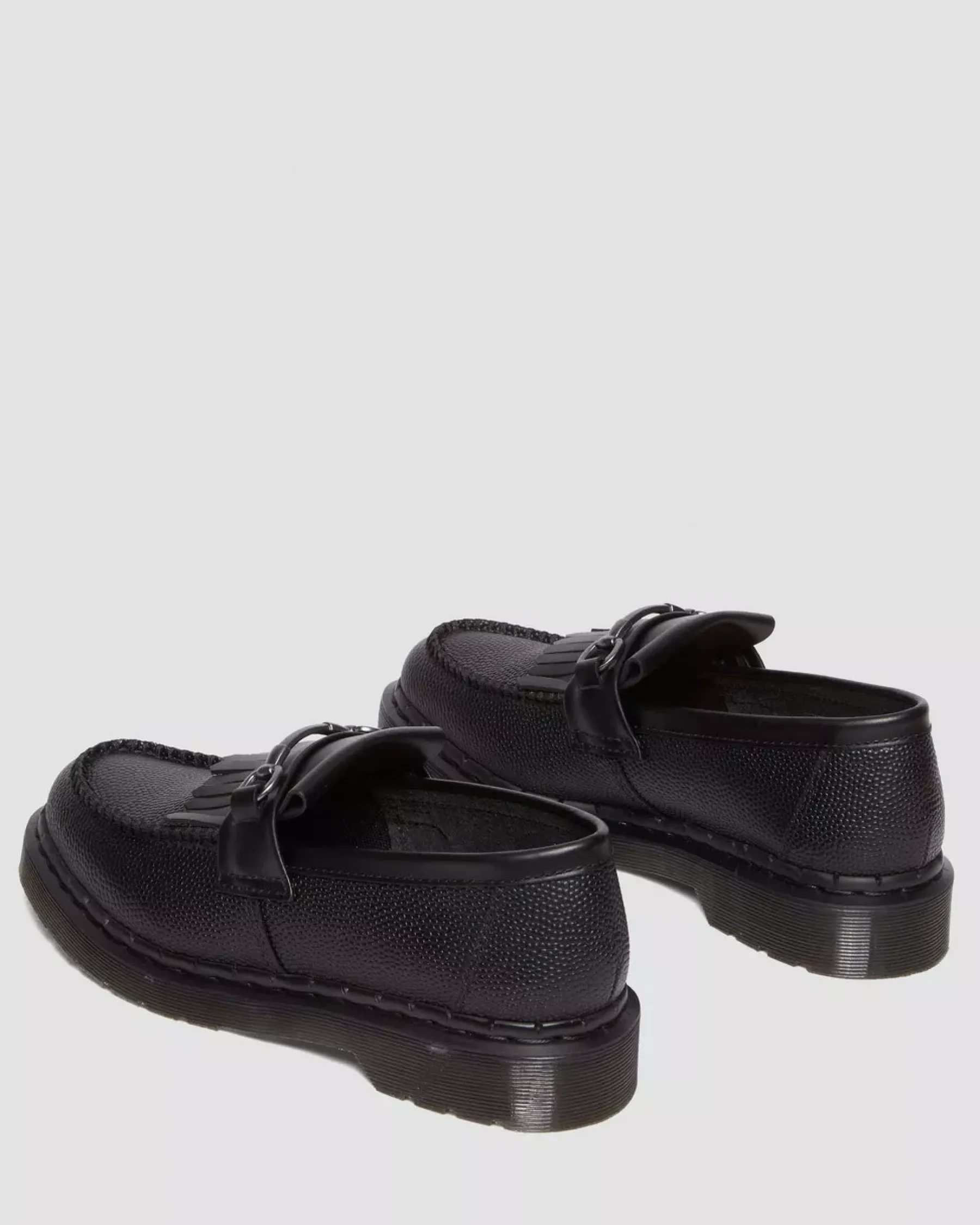 Originals|Shoes>Dr. Martens Adrian Snaffle Pebble Grain Leather Kiltie Loafers BLACK