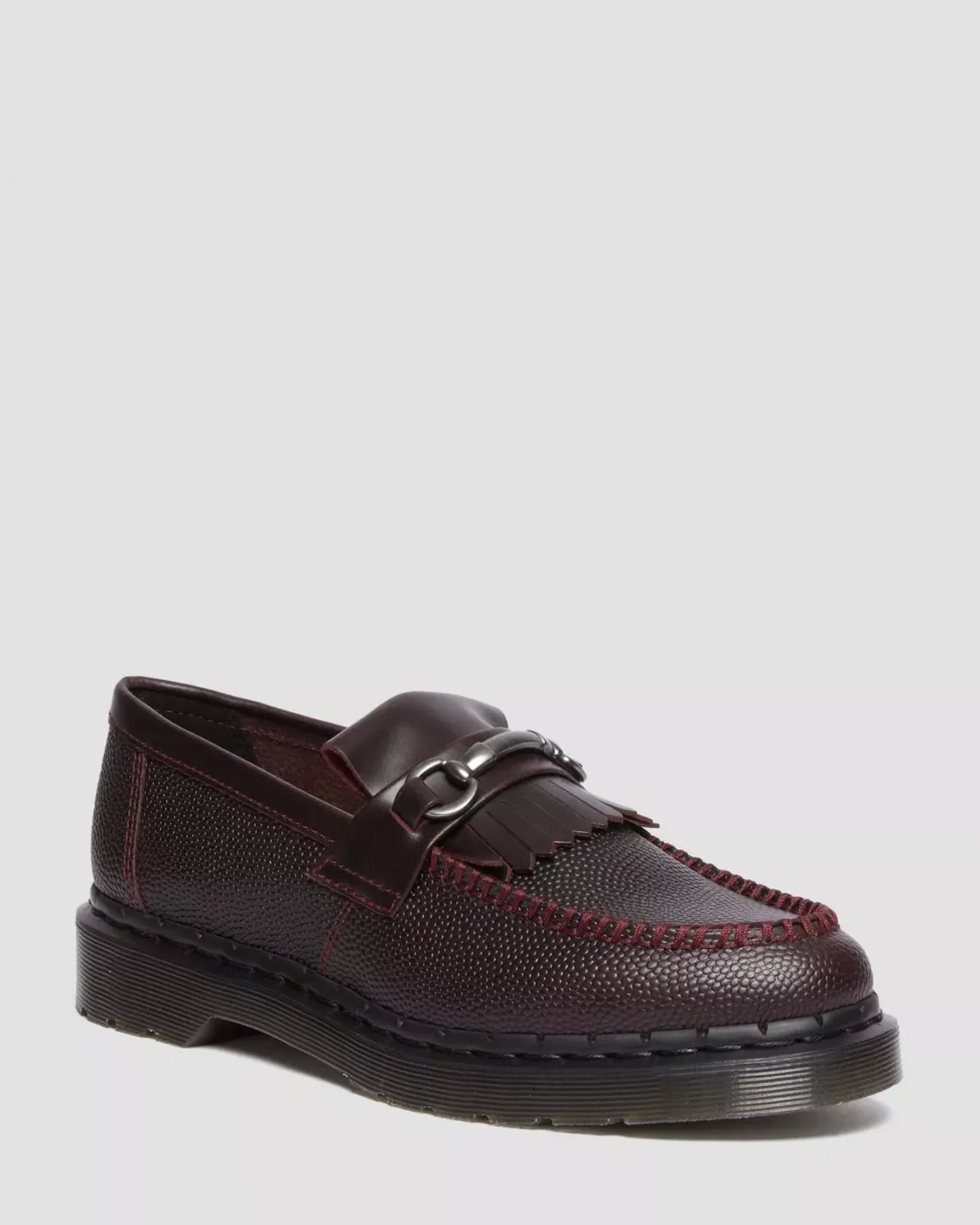 Originals|Shoes>Dr. Martens Adrian Snaffle Pebble Grain Leather Kiltie Loafers OXBLOOD