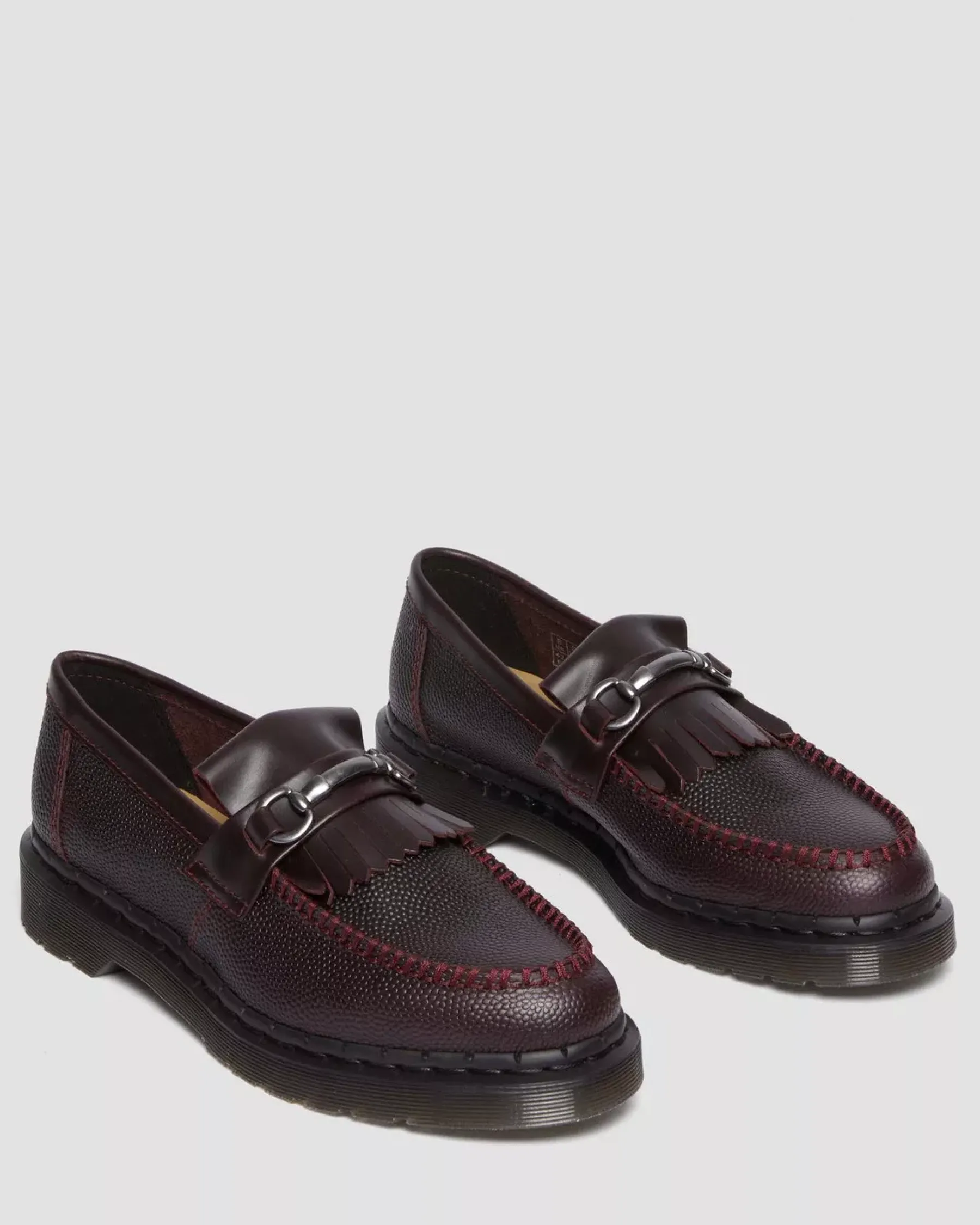 Originals|Shoes>Dr. Martens Adrian Snaffle Pebble Grain Leather Kiltie Loafers OXBLOOD