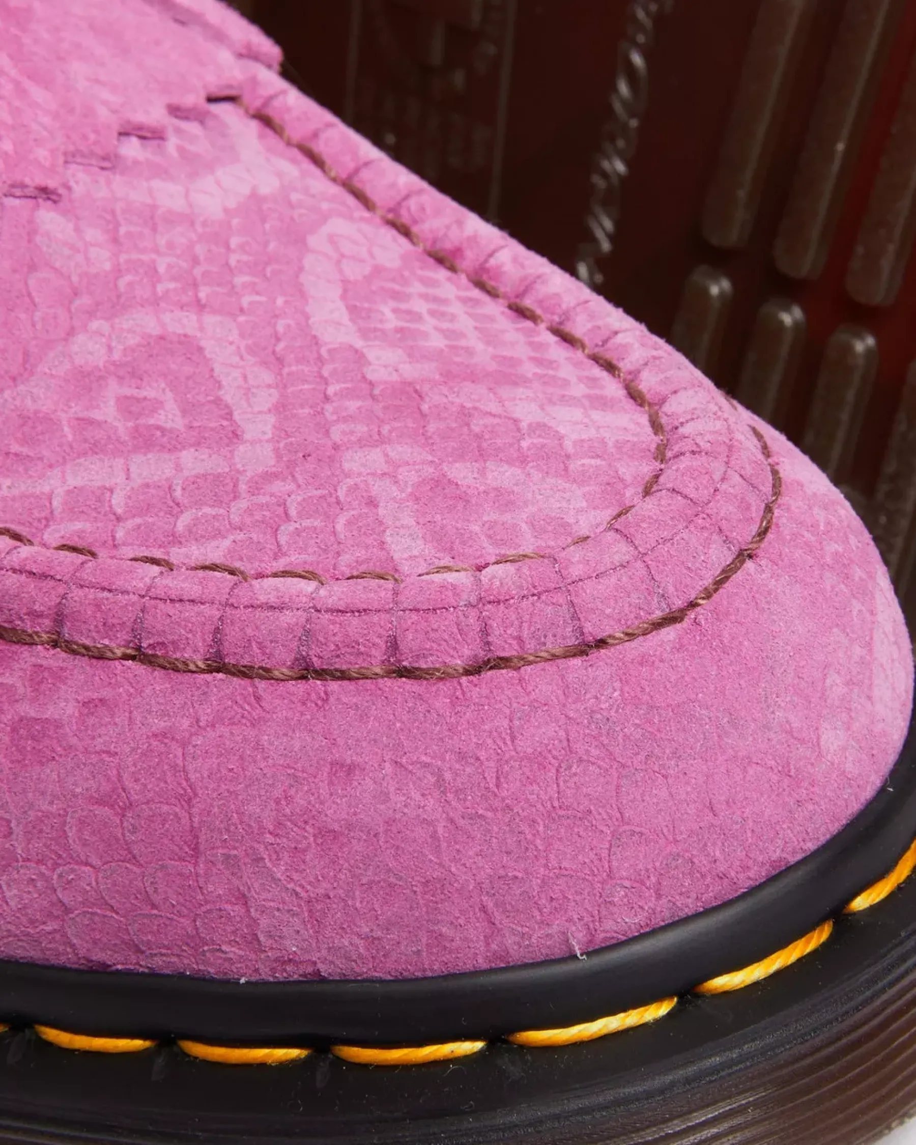 Sale|Originals>Dr. Martens Adrian Snaffle Repello Emboss Suede Kiltie Loafers THRIFT PINK — Repello Calf Suede Python Emboss