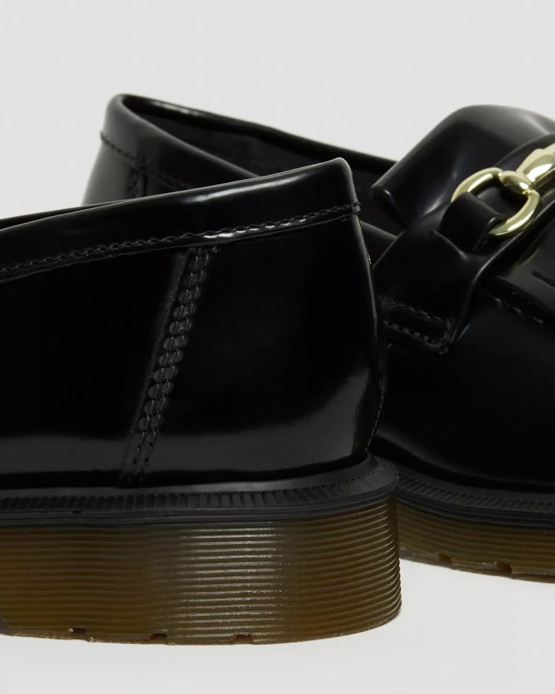 Bestsellers|Shoes>Dr. Martens Adrian Snaffle Smooth Leather Kiltie Loafers Black — Polished Smooth