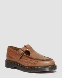 Originals|Shoes>Dr. Martens Adrian T-Bar Leather Mary Jane Shoes British Tan — Aniline