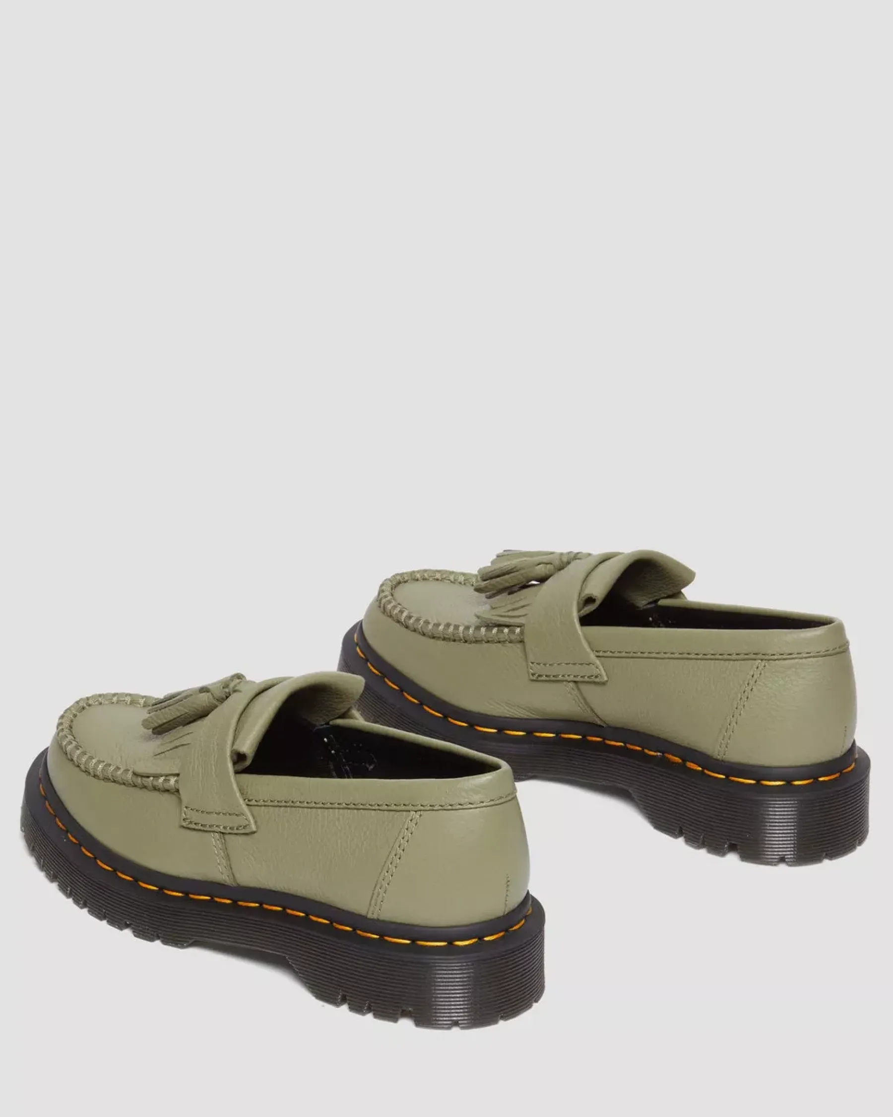 Originals|Shoes>Dr. Martens Adrian Women's Virginia Leather Tassel Loafers Muted Olive — Virginia