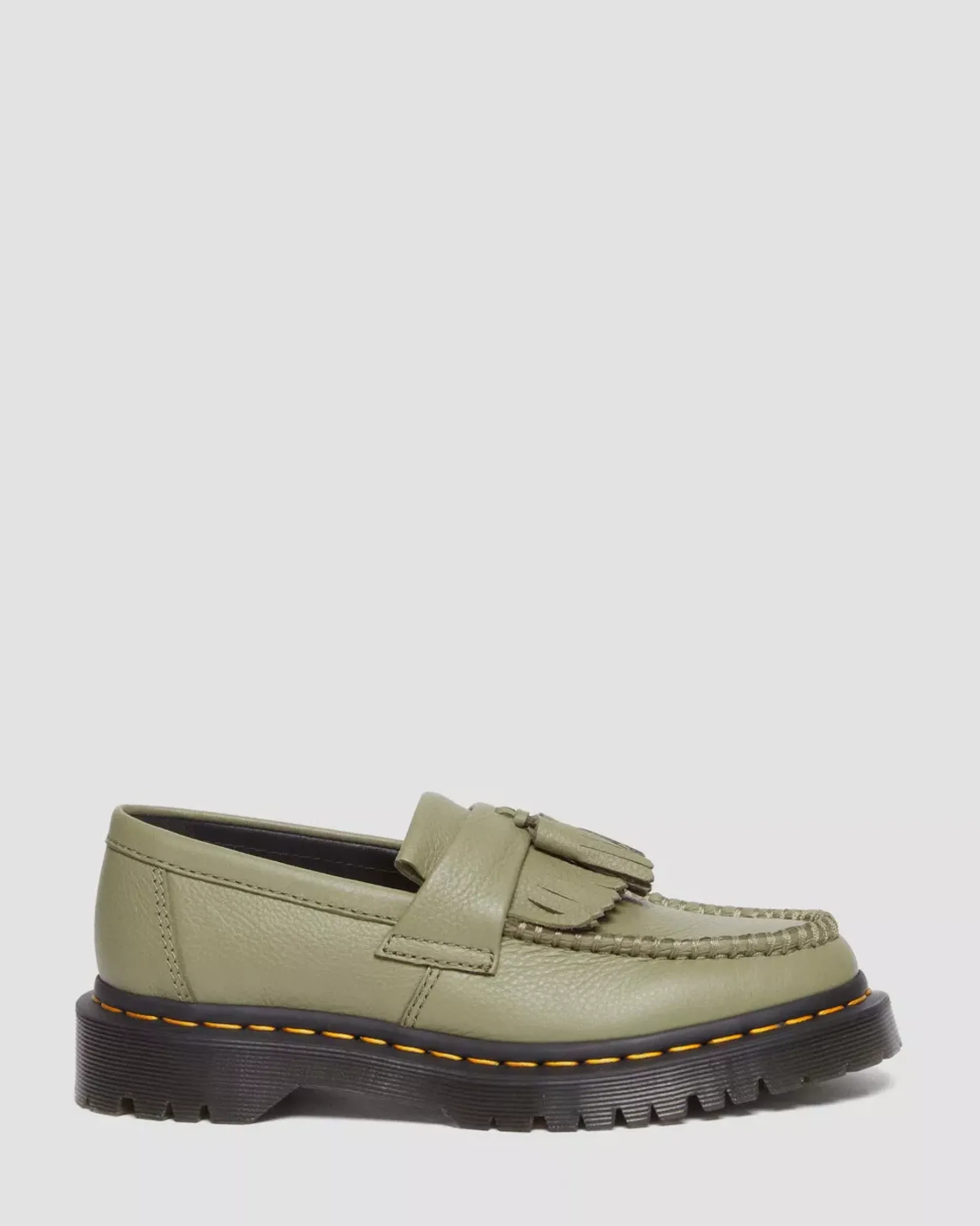 Originals|Shoes>Dr. Martens Adrian Women's Virginia Leather Tassel Loafers Muted Olive — Virginia