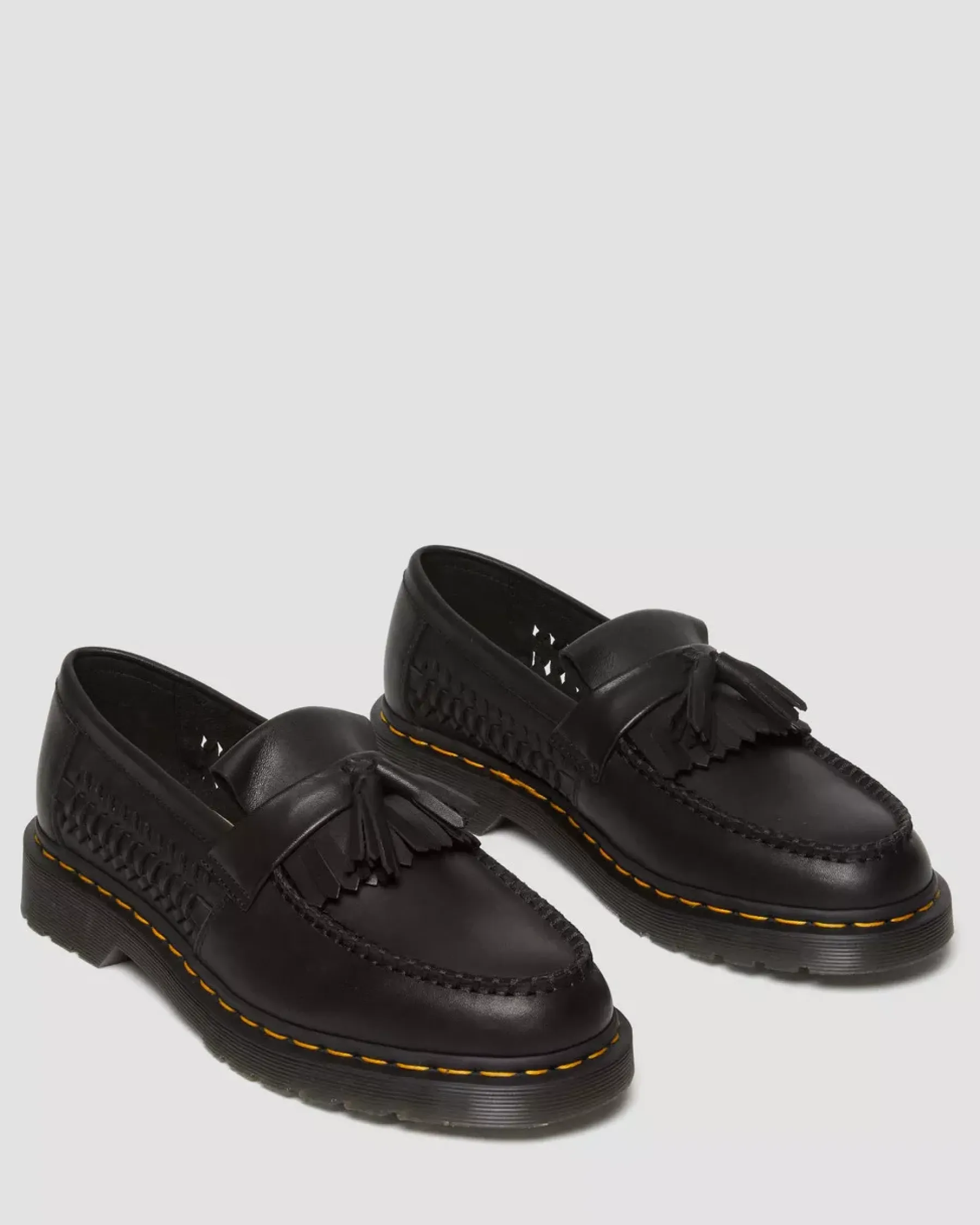 Originals|Shoes>Dr. Martens Adrian Woven Leather Tassel Loafers Black — Aniline