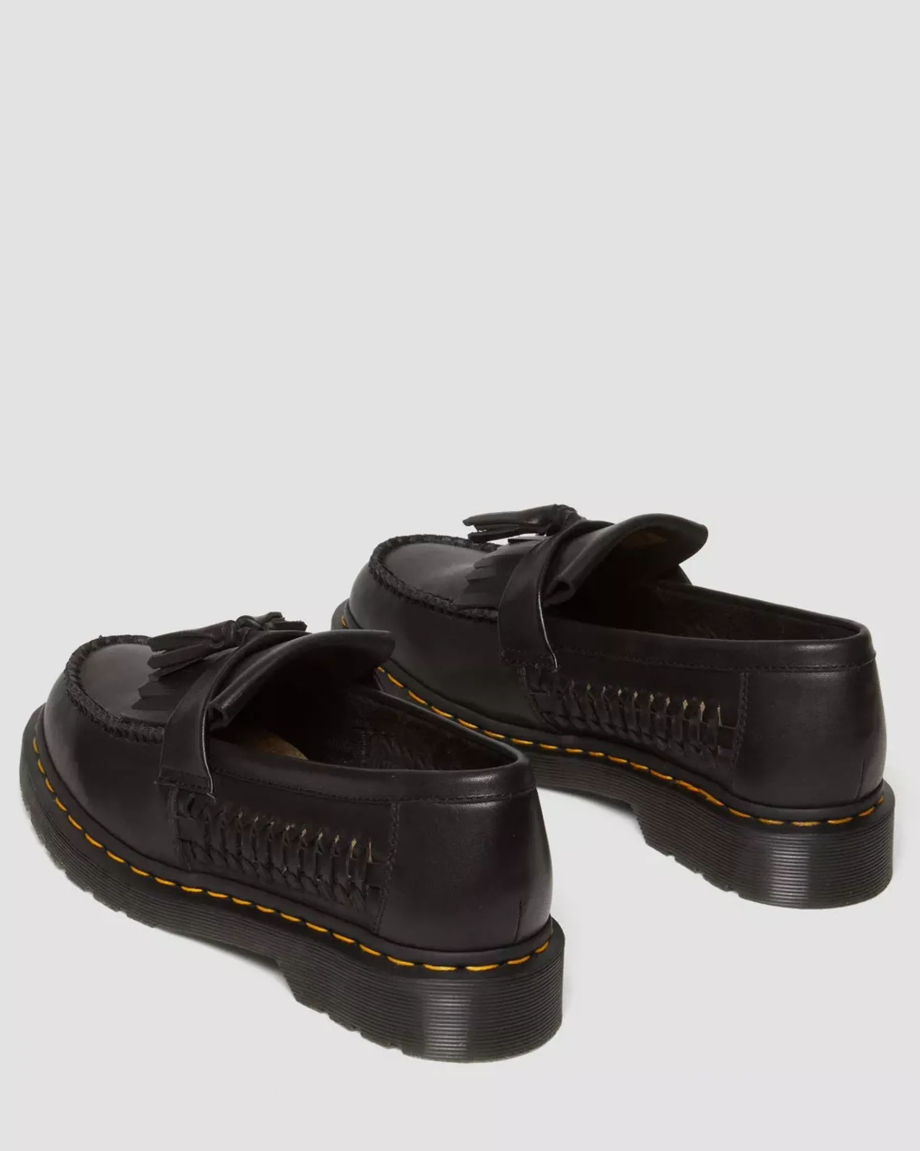 Originals|Shoes>Dr. Martens Adrian Woven Leather Tassel Loafers Black — Aniline