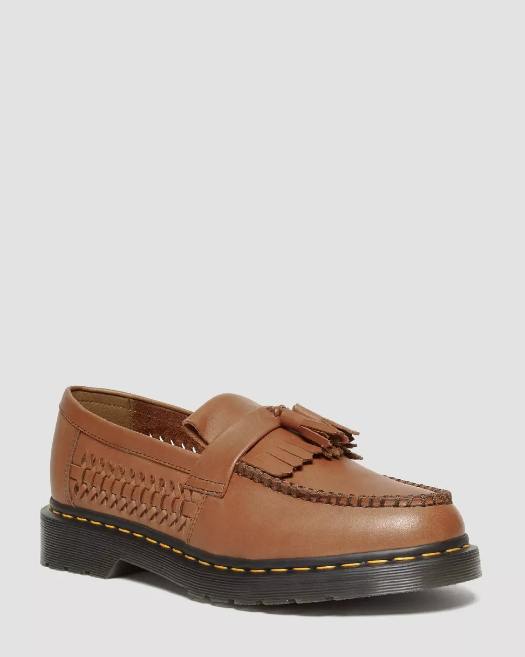Originals|Shoes>Dr. Martens Adrian Woven Leather Tassel Loafers British Tan — Aniline