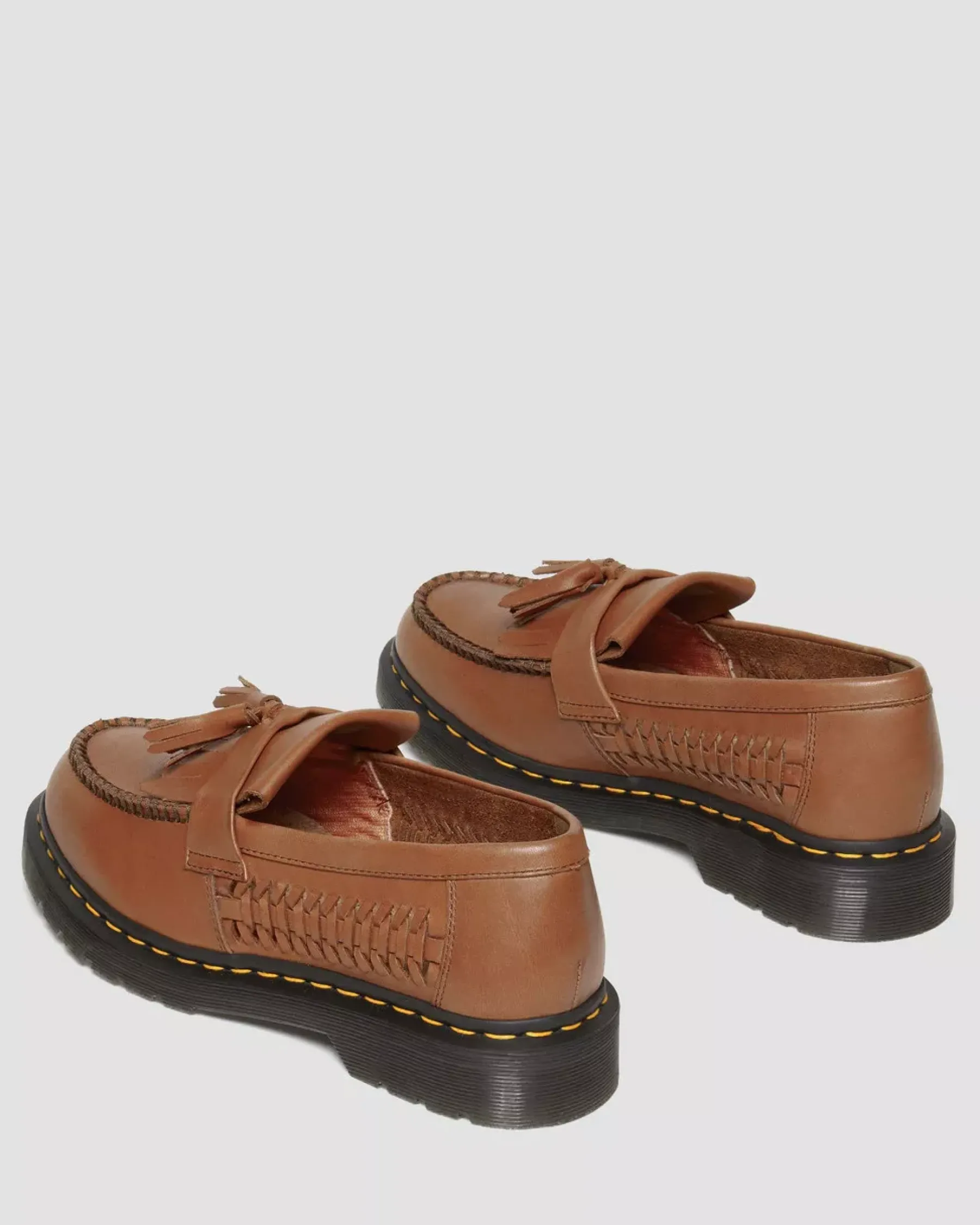 Originals|Shoes>Dr. Martens Adrian Woven Leather Tassel Loafers British Tan — Aniline