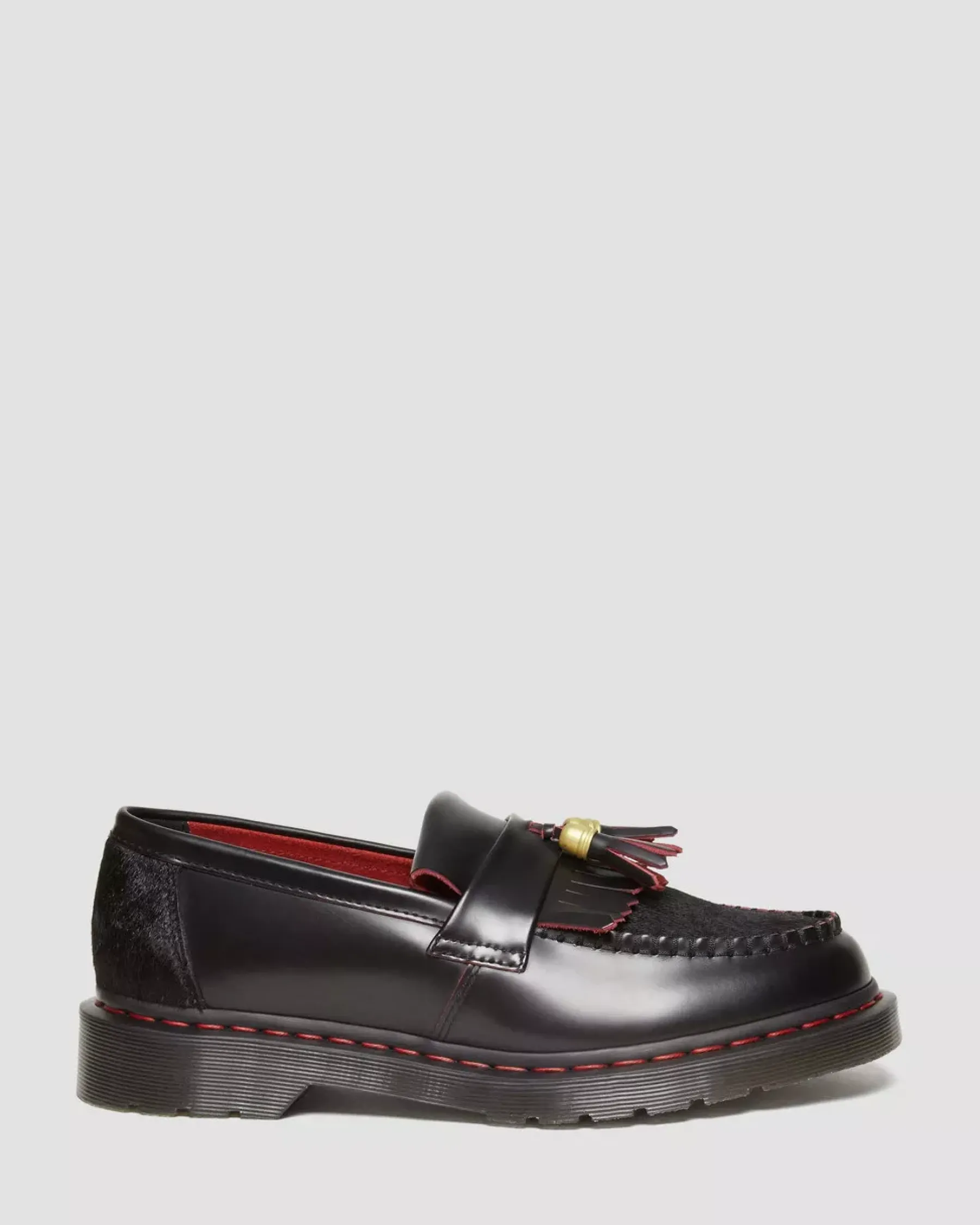 Originals|Shoes>Dr. Martens Adrian Year of the Dragon Hair-On Tassel Loafers Black+Red+Black — Smooth Slice+Hair On