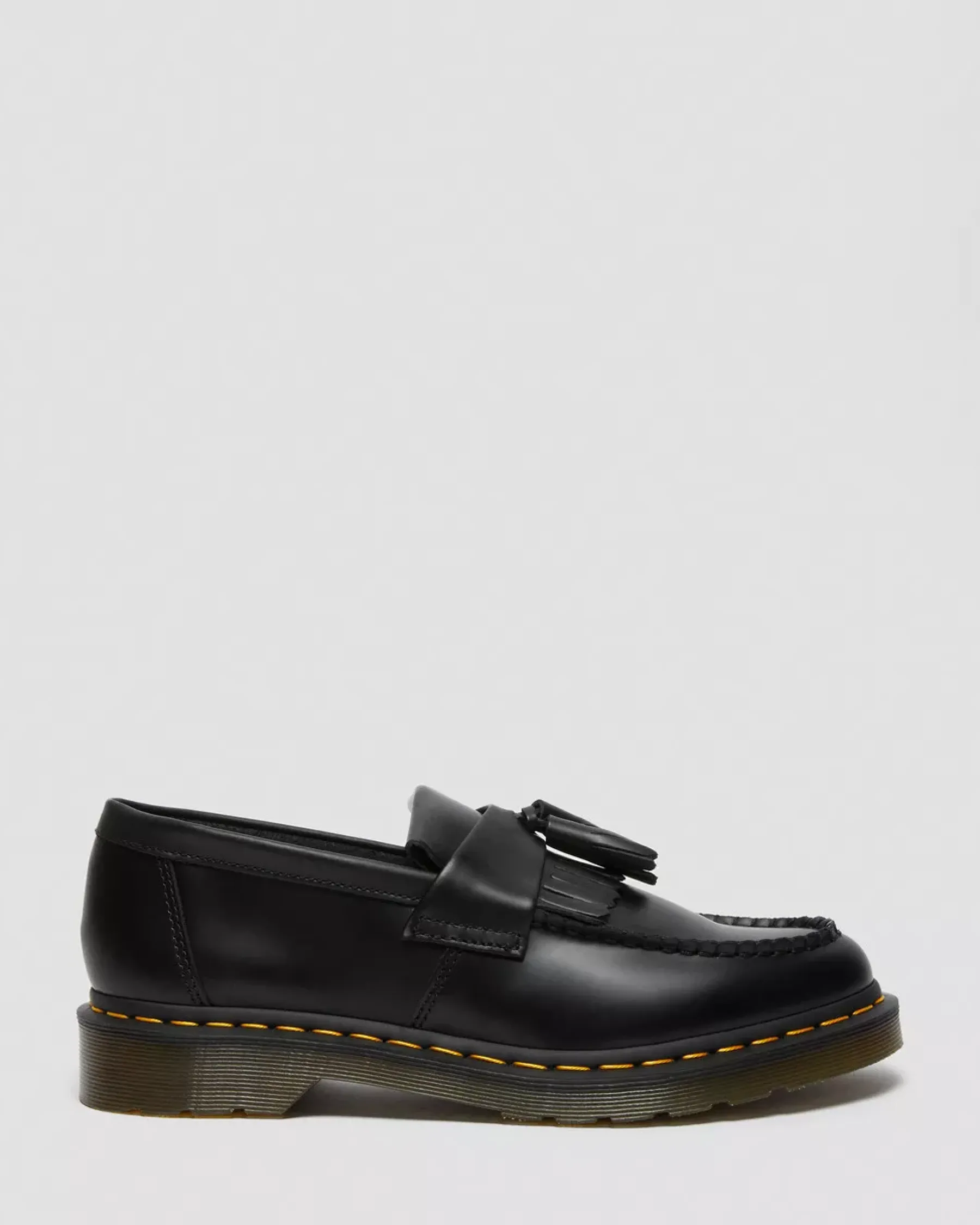 Originals|Bestsellers>Dr. Martens Adrian Yellow Stitch Leather Tassel Loafers Black — Smooth Leather