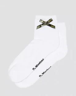 Socks|Accessories>Dr. Martens Ankle Bow Organic Cotton Blend Socks White — Cotton Blend