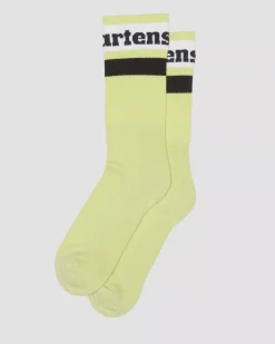 Socks|Accessories>Dr. Martens Athletic Logo Organic Cotton Blend Socks Lime Green — Cotton Blend