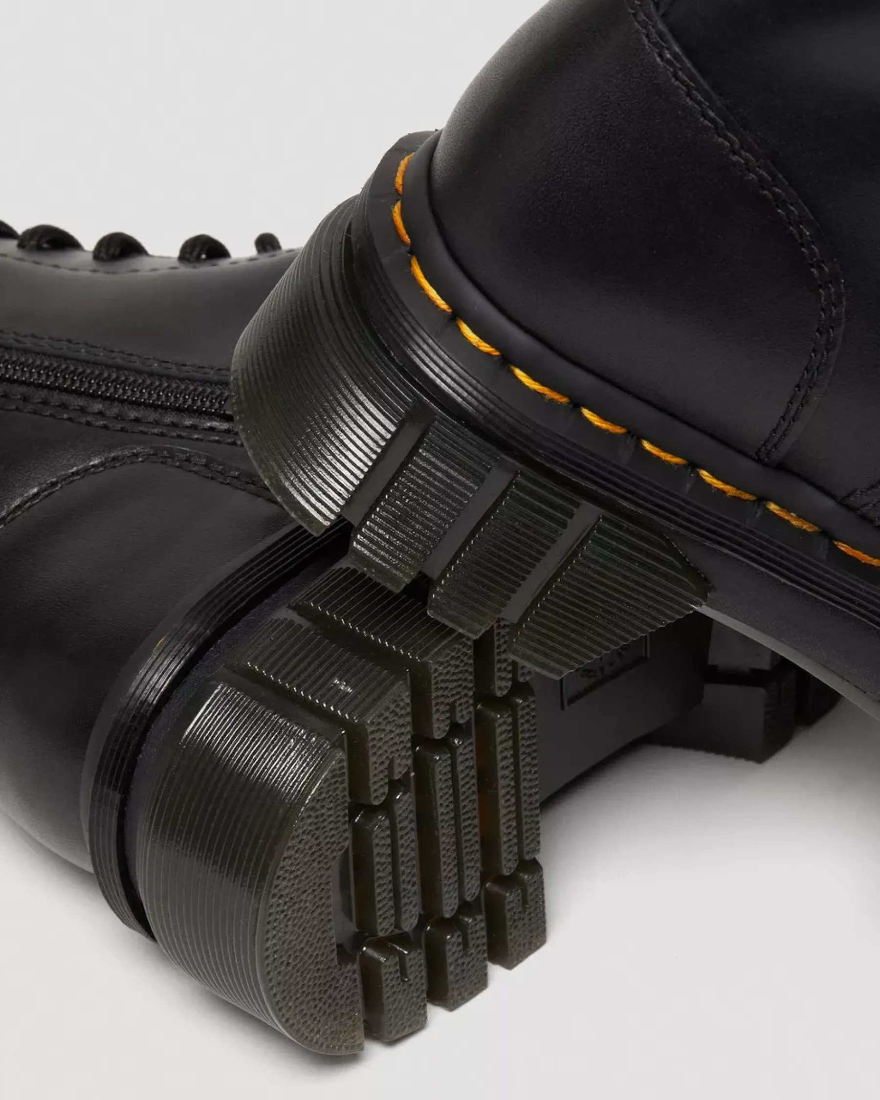 Platform Boots|Platforms>Dr. Martens Audrick 20-Eye Leather Knee High Platform Boots Black — Nappa Lux