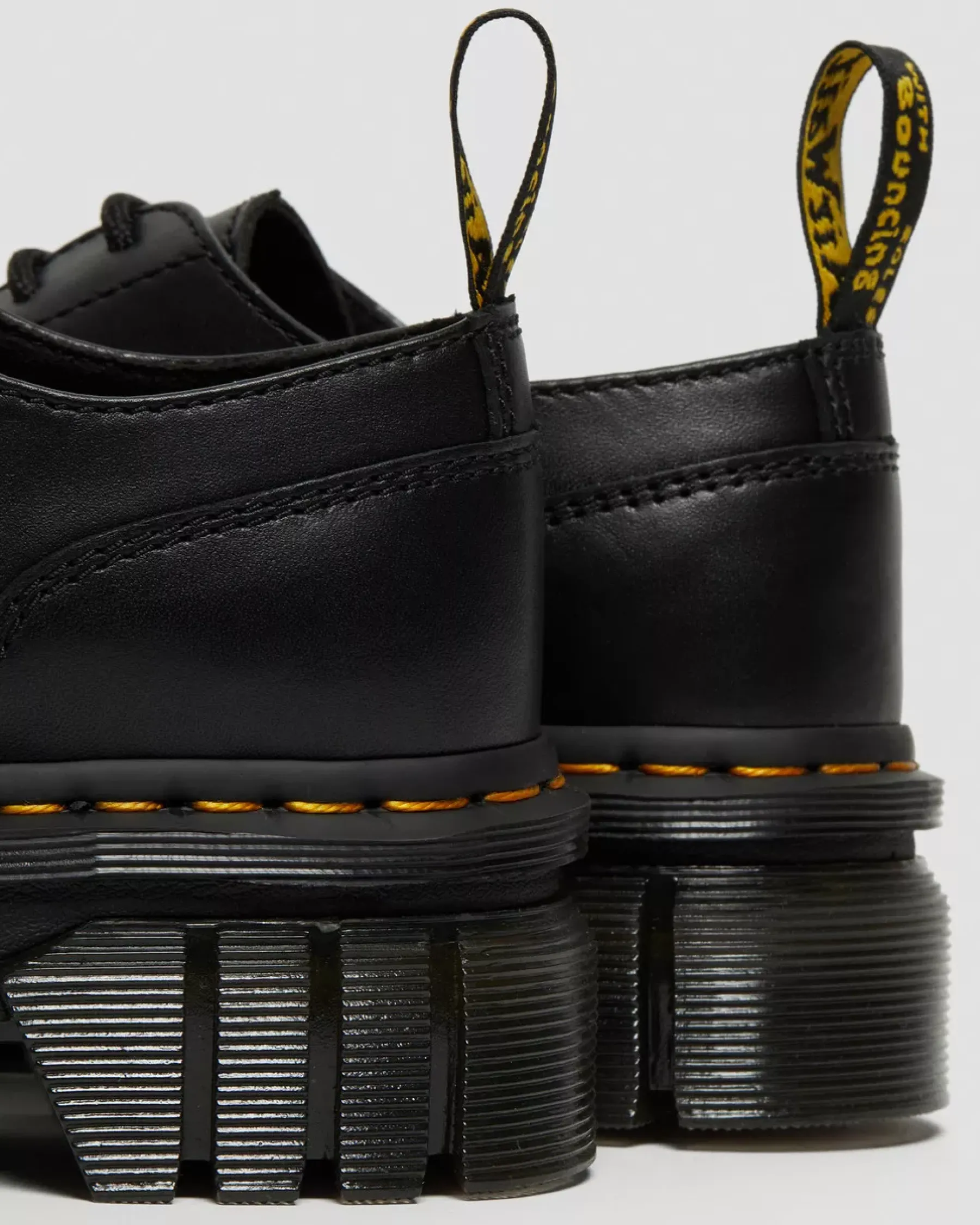 Platform Shoes|Oxfords>Dr. Martens Audrick Nappa Leather Platform Shoes Black — Nappa Lux